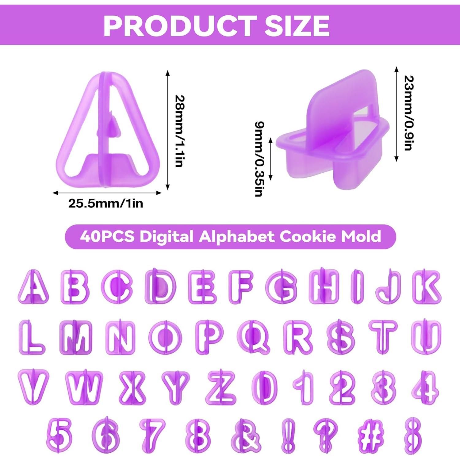 Set de 40 Cortadores de Galletas de Letras y Números Darlingao