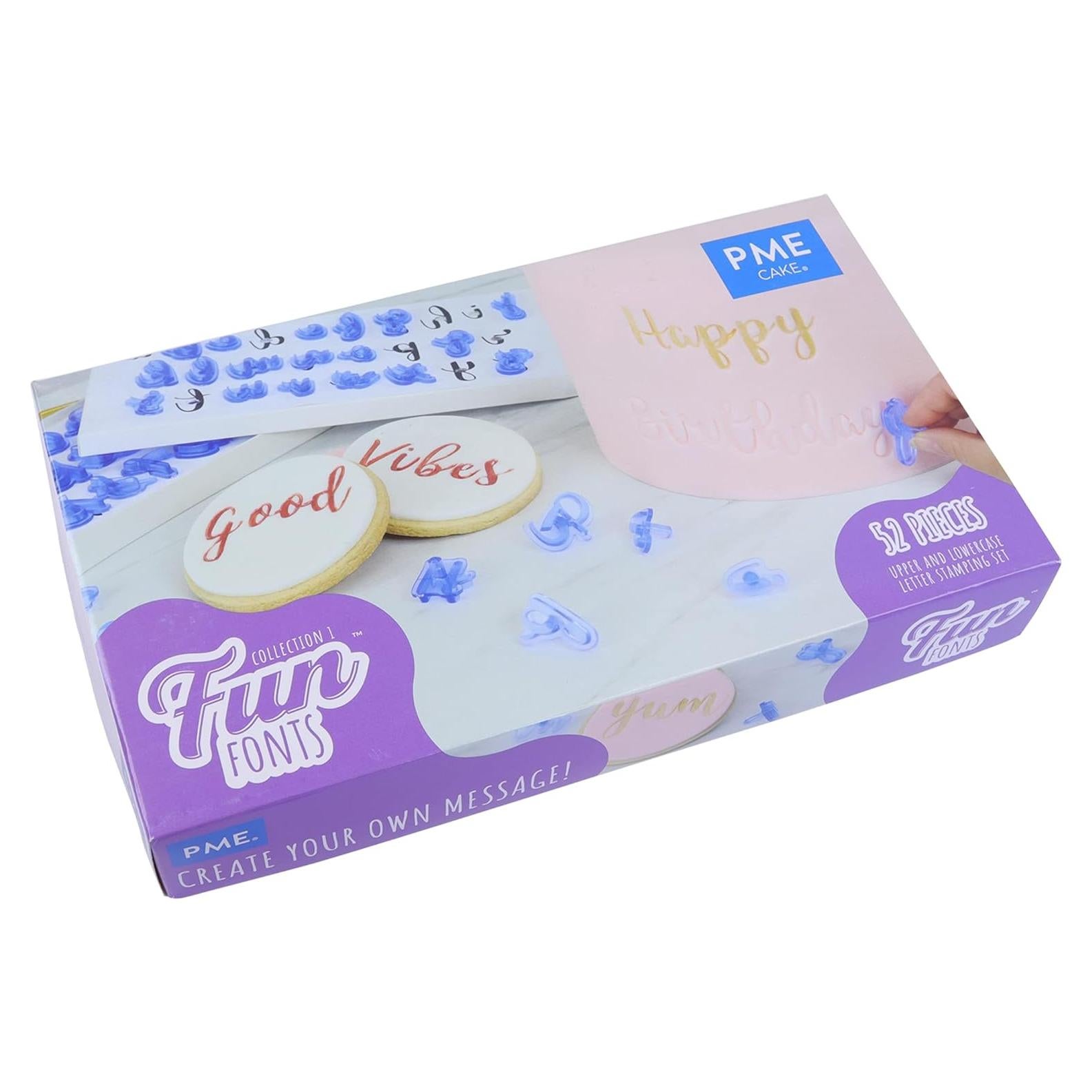 Conjunto de Sellos de Letras PME Fun Fonts 52 Piezas