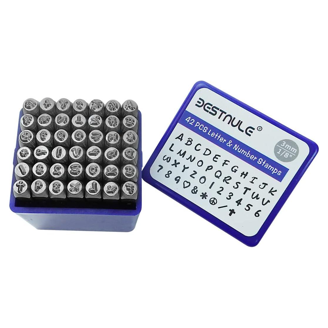 Kit de Estampado de Metal 42 Piezas BESTNULE - Letras y Números