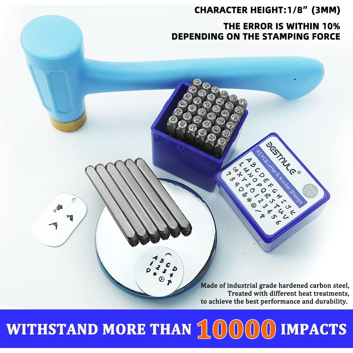 Kit de Estampado de Metal 42 Piezas BESTNULE - Letras y Números