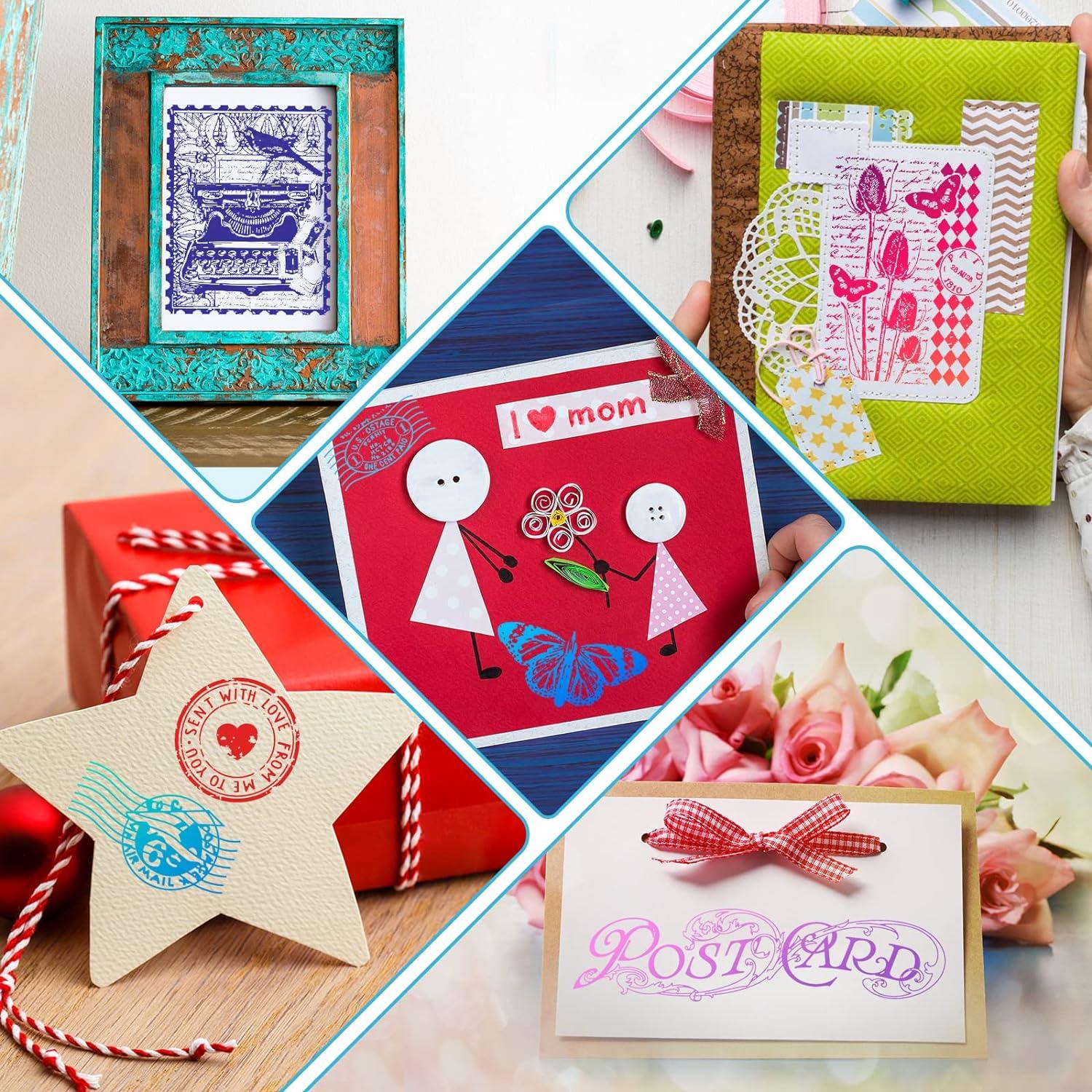 Juego de Sellos de Goma Vintage Yinder 4 Hojas y 3 Acrílicos