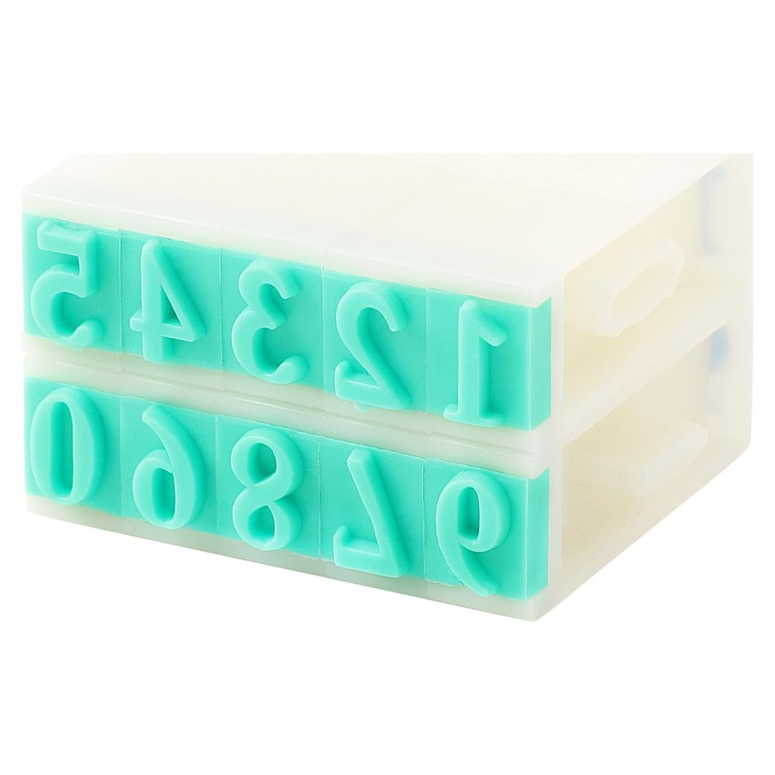 Juego de Sellos de Números Desmontables uxcell 0-9 Verde