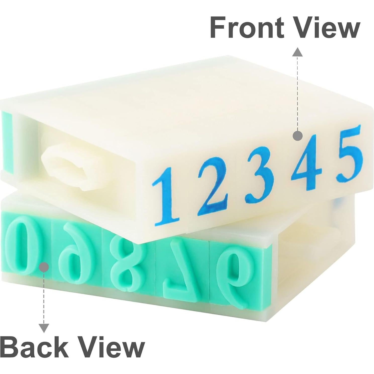 Juego de Sellos de Números Desmontables uxcell 0-9 Verde