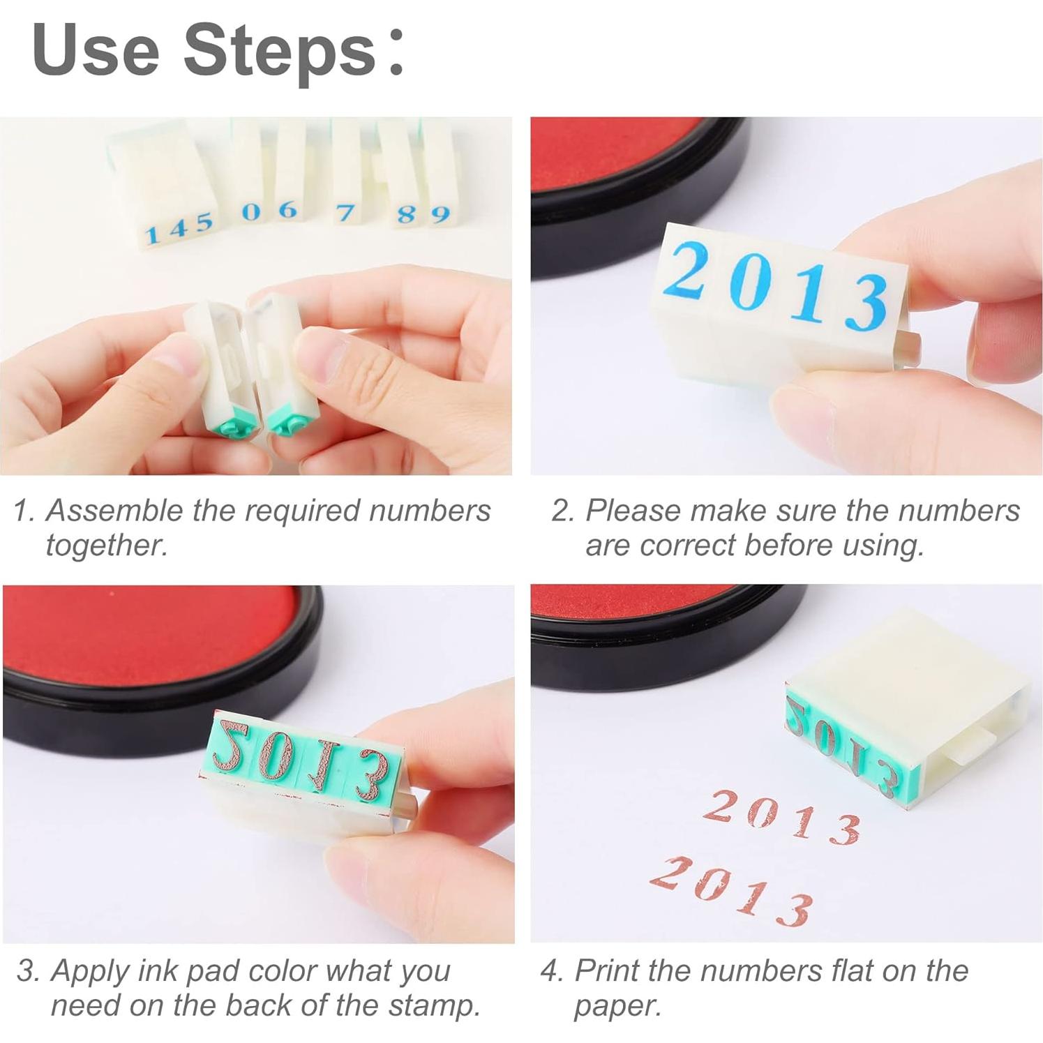 Juego de Sellos de Números Desmontables uxcell 0-9 Verde