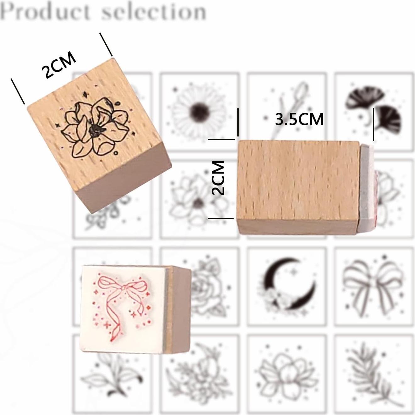 Juego de Sellos de Goma y Almohadillas de Tinta HRJZF 24 Piezas