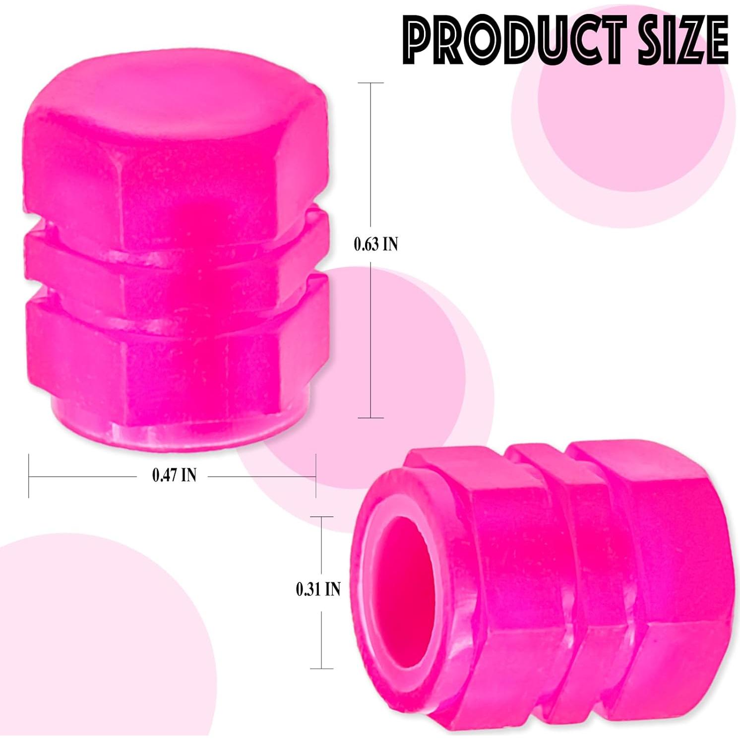 4 Tapas de Válvula de Neumático MEAJOO Rosa Universal