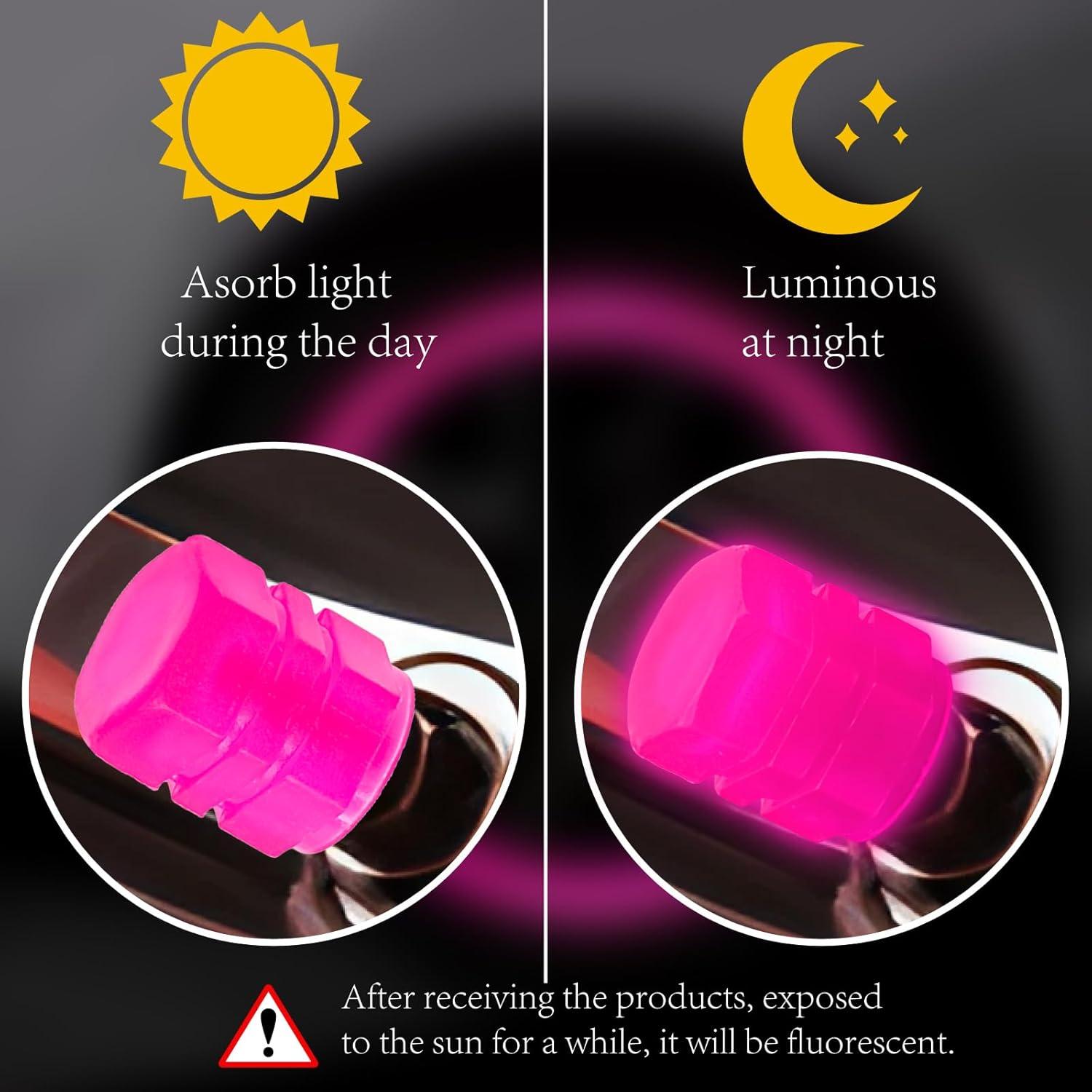 4 Tapas de Válvula de Neumático MEAJOO Rosa Universal