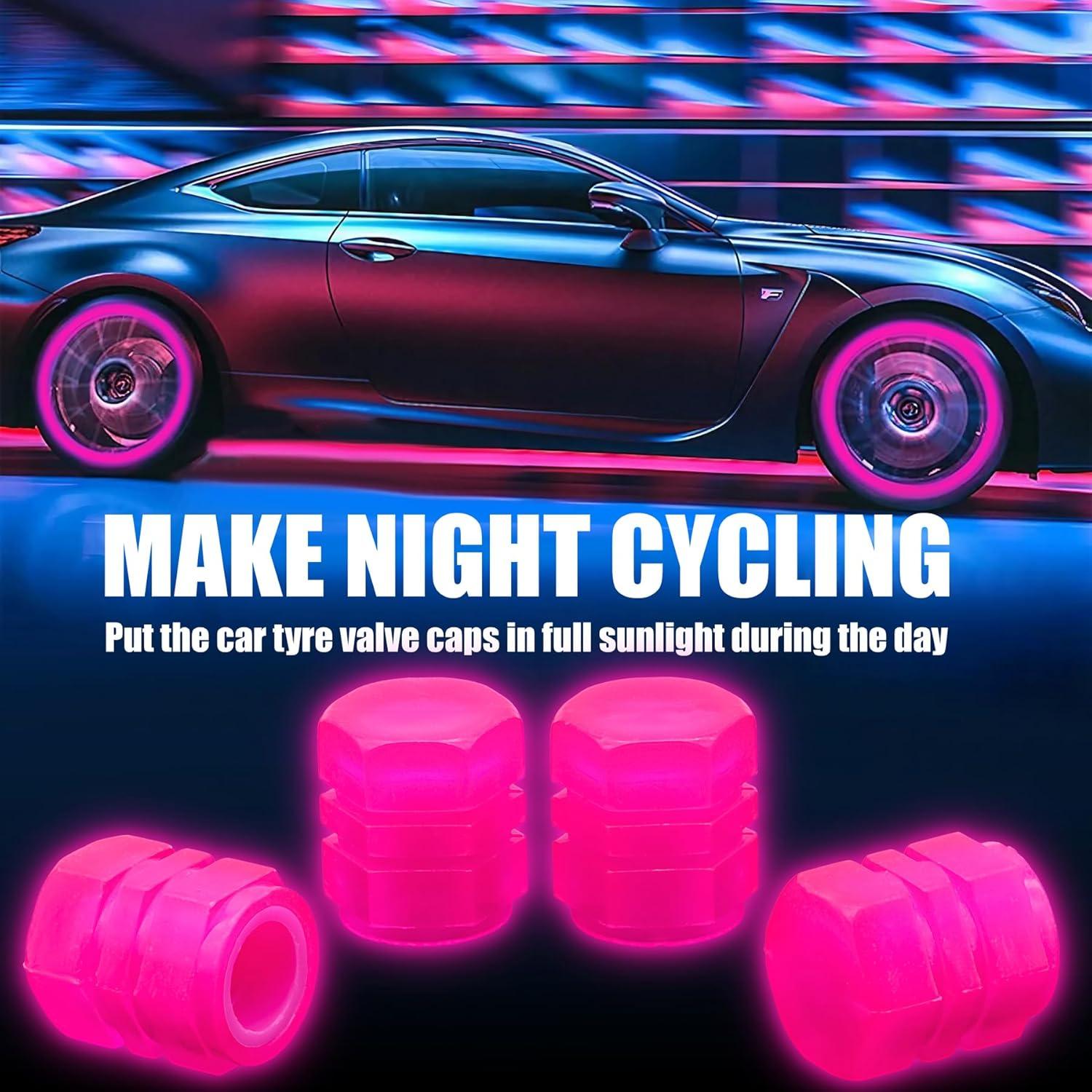 4 Tapas de Válvula de Neumático MEAJOO Rosa Universal