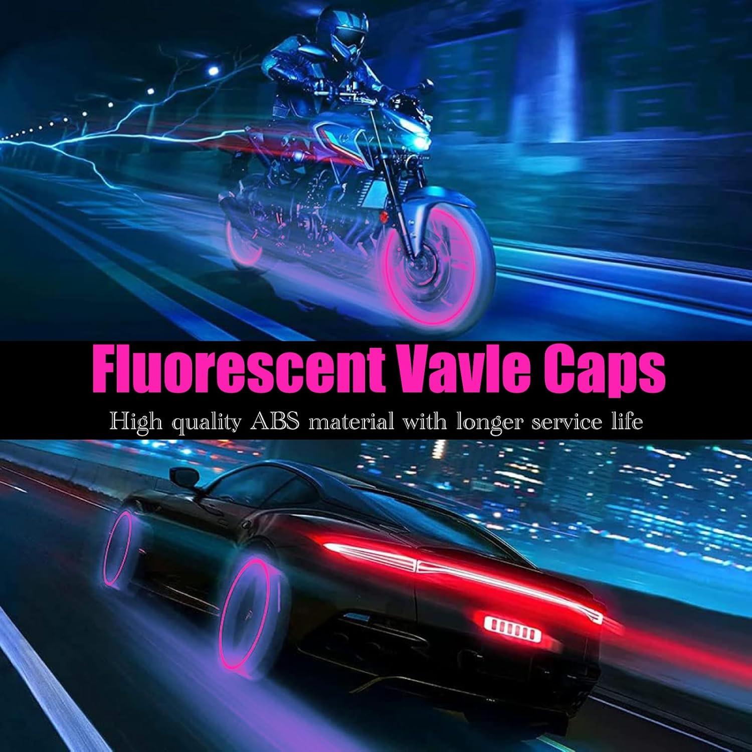 4 Tapas de Válvula de Neumático MEAJOO Rosa Universal