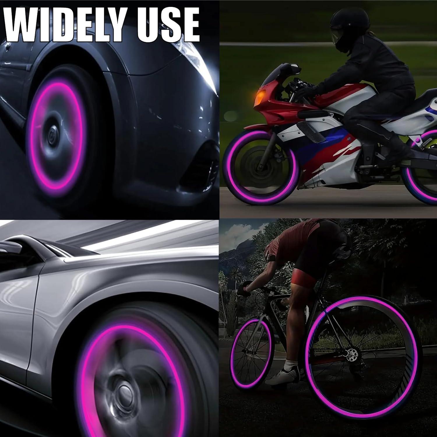 4 Tapas de Válvula de Neumático MEAJOO Rosa Universal