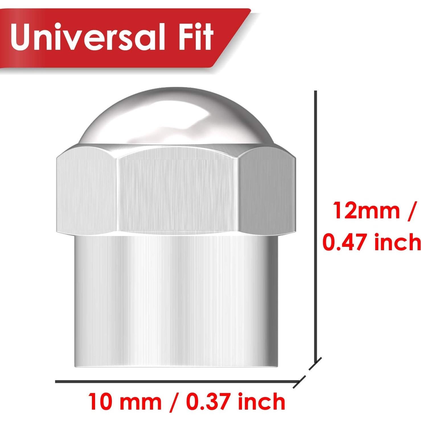 Tapas de Válvula de Neumático SAMIKIVA - Paquete de 8, Cromadas