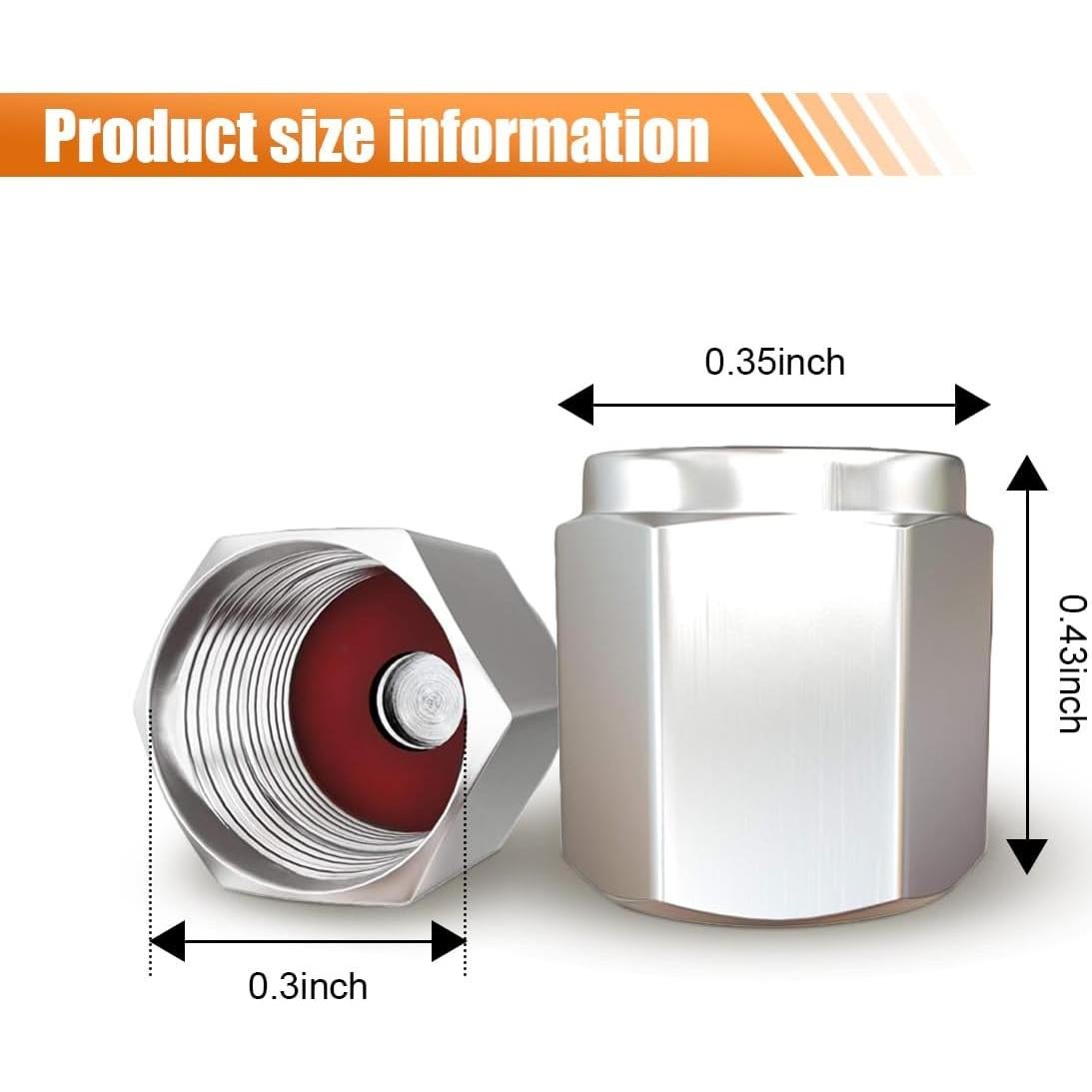 8 Tapones de Válvula de Neumático SMILFUY de Latón con O-Ring