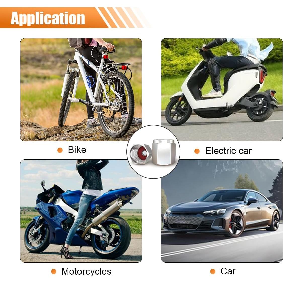 8 Tapones de Válvula de Neumático SMILFUY de Latón con O-Ring