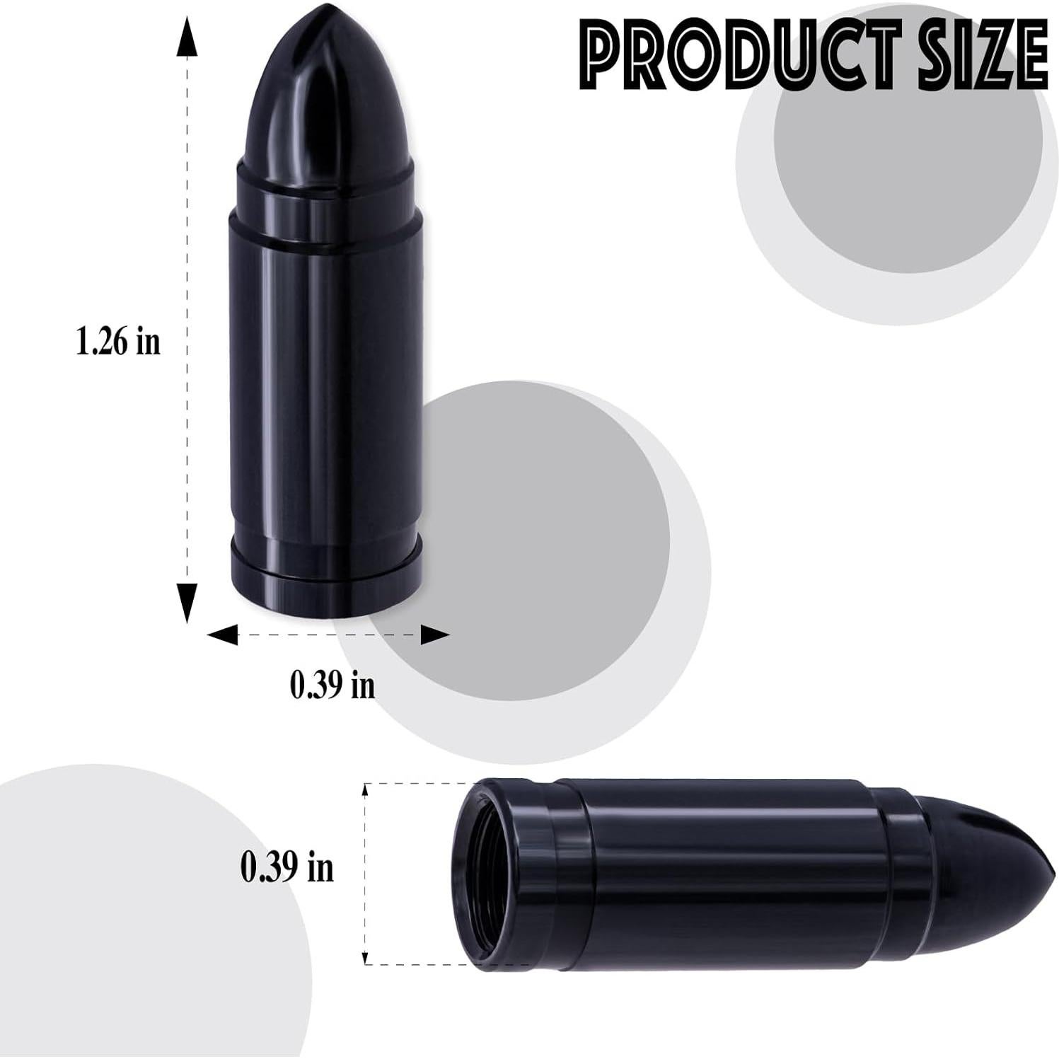 4 Tapones de Válvula de Neumático MEAJOO de Aluminio Negro