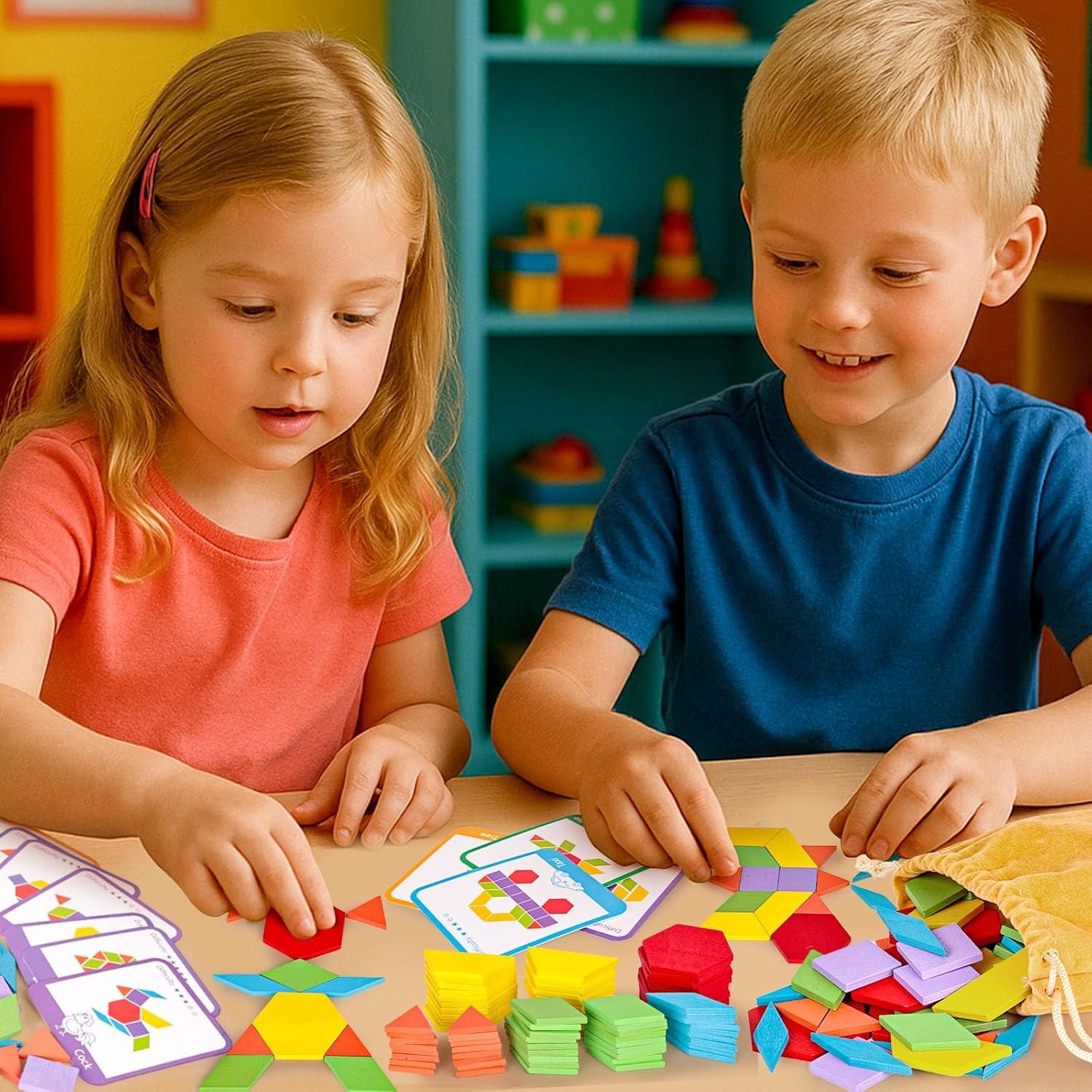 Bloques de Patrón de Madera LOVESTOWN 209 Piezas Educativos