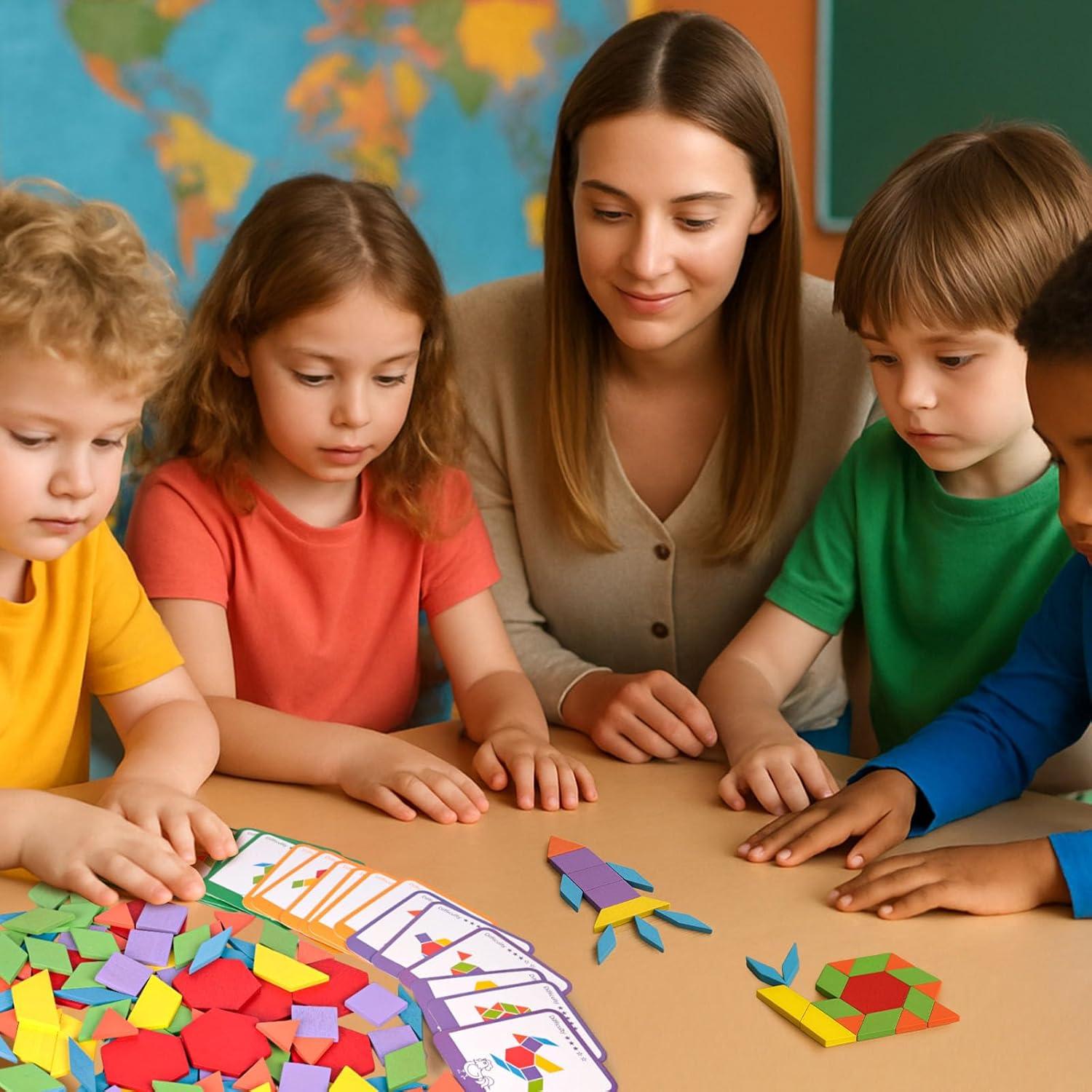 Bloques de Patrón de Madera LOVESTOWN 209 Piezas Educativos