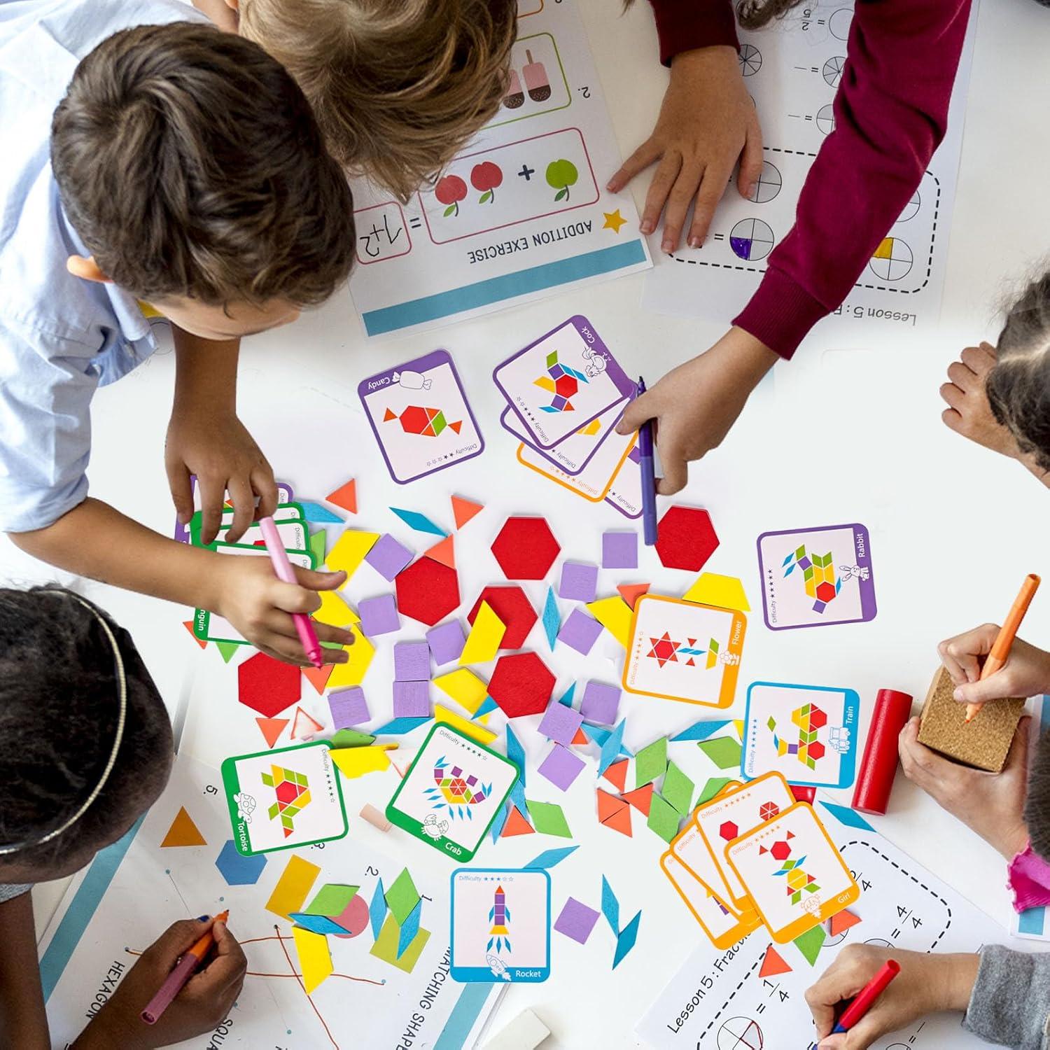 Bloques de Patrón de Madera LOVESTOWN 209 Piezas Educativos