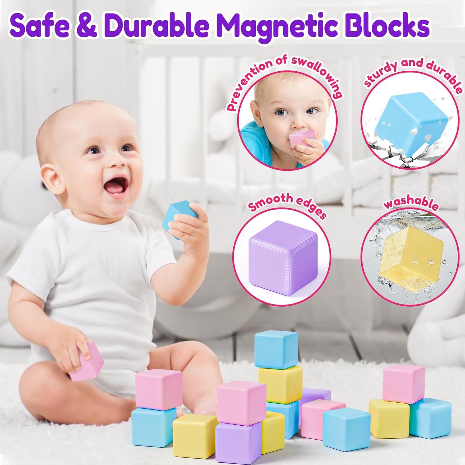 Bloques Magnéticos Macaron para Niños 3-5 Años - 20 Piezas