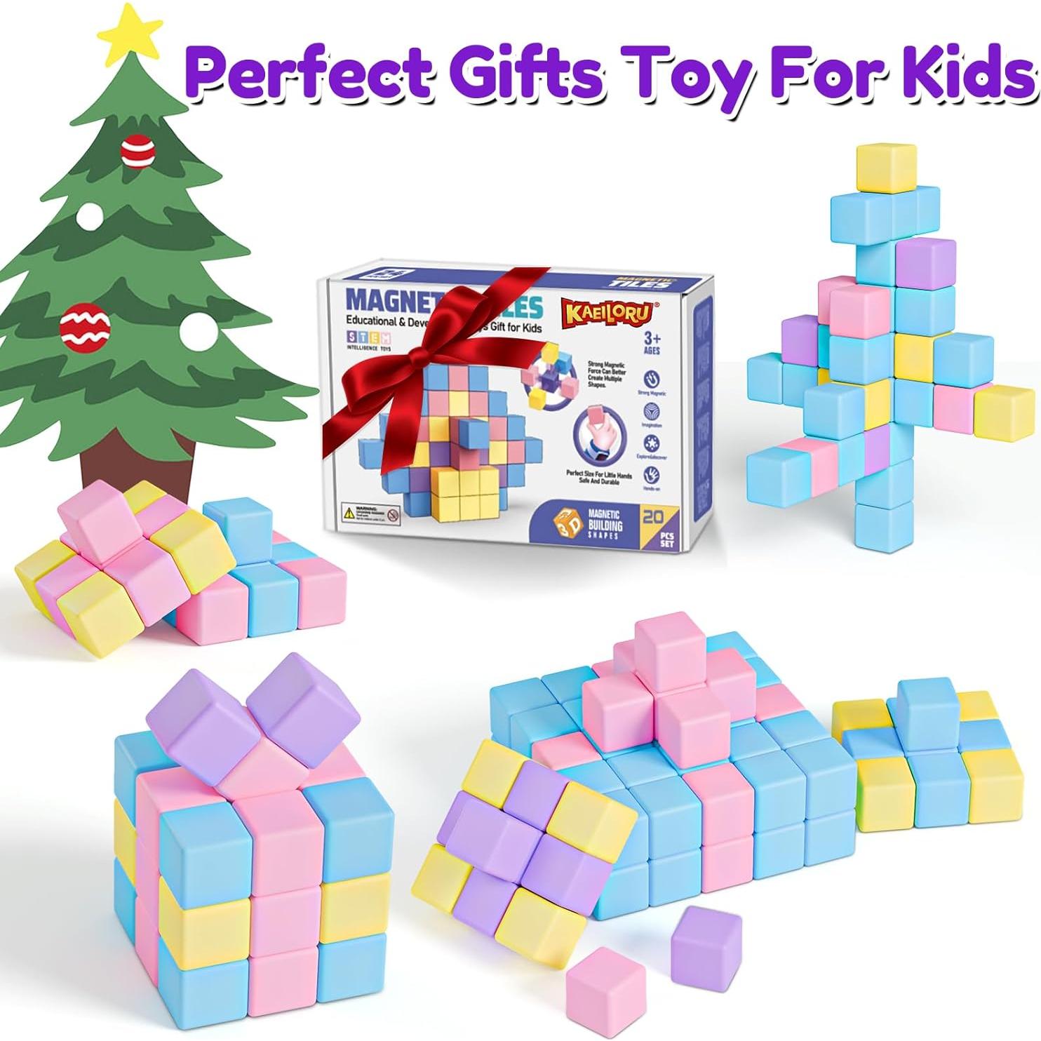 Bloques Magnéticos Macaron para Niños 3-5 Años - 20 Piezas