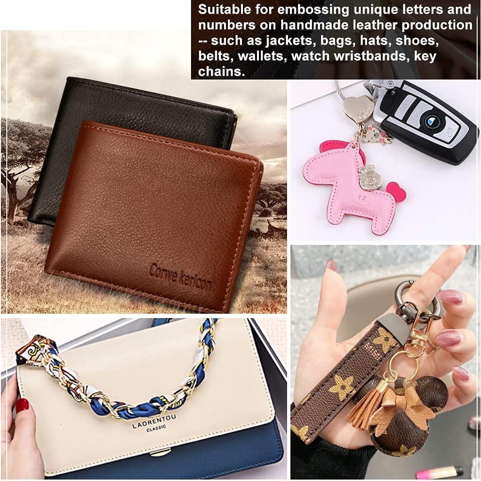 Kit de Sellos de Cuero PXBBZDQ 37 PCS Letras y Números 6.35 mm