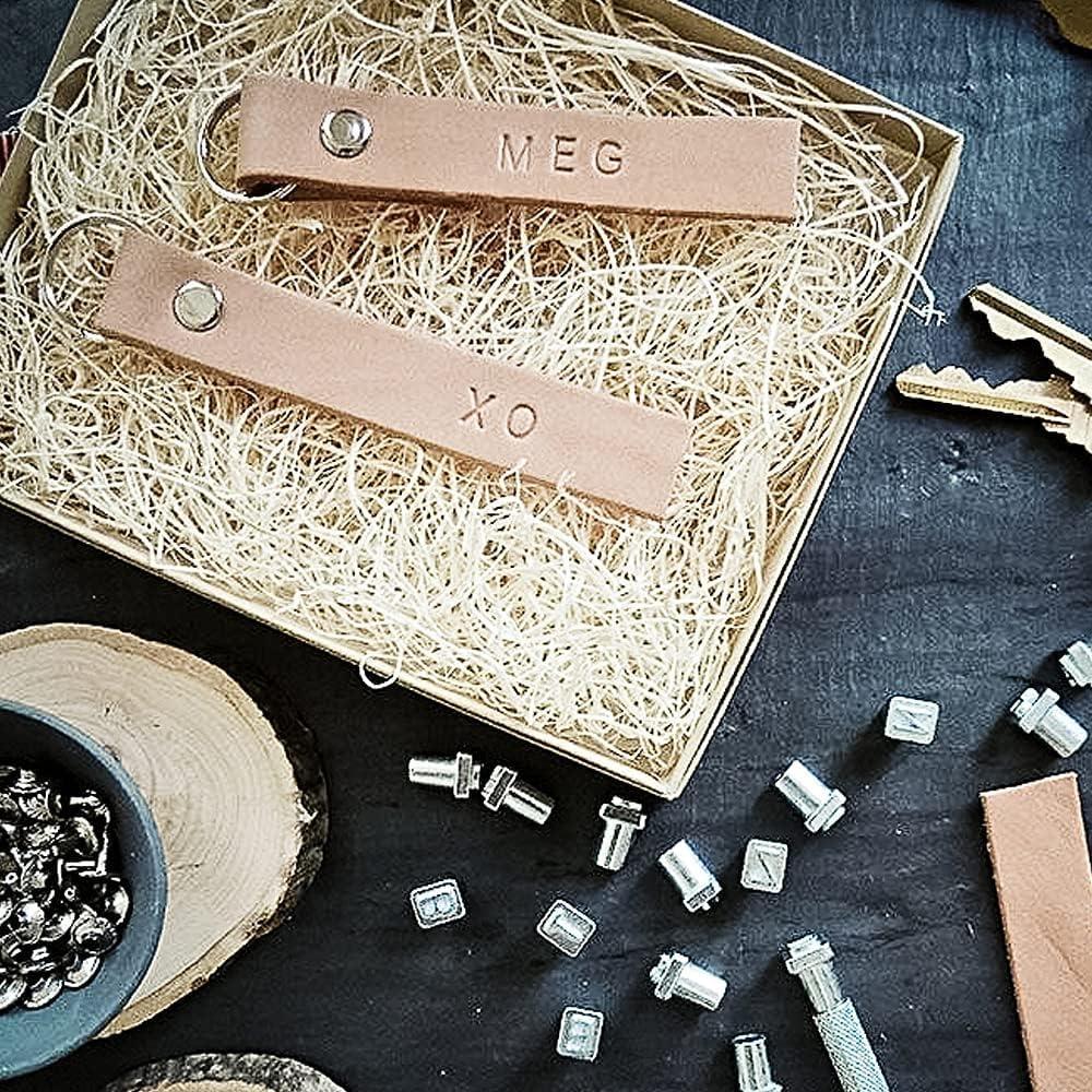 Kit de Sellos de Cuero PXBBZDQ 37 PCS Letras y Números 6.35 mm