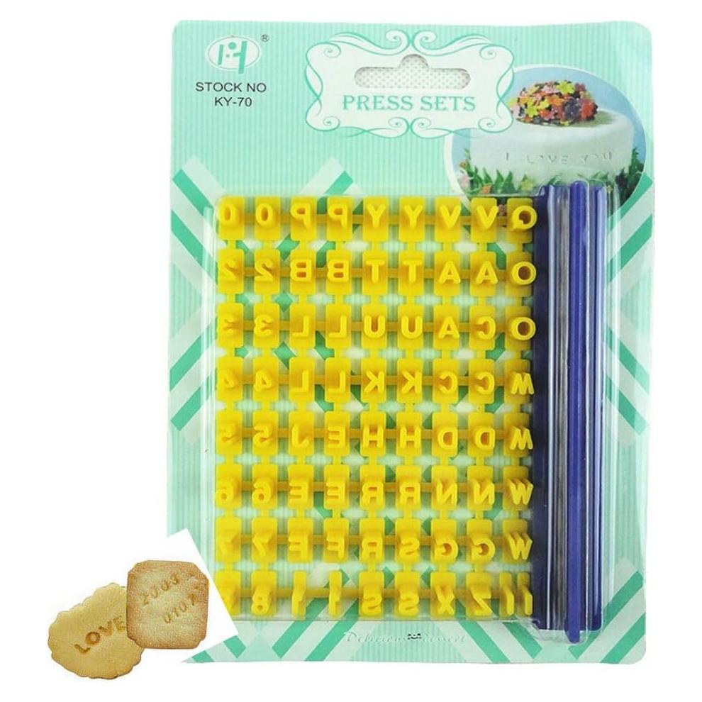 Juego de 73 Sellos de Alfabeto y Números Gracelife - Fondant