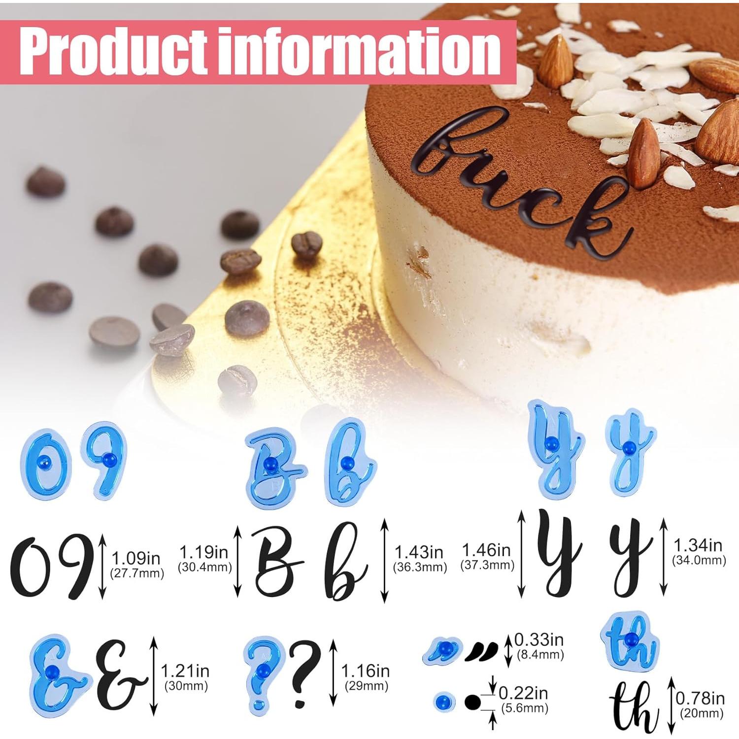 Set de 83 Sellos de Pasteles STSTR - Letras y Números Azul