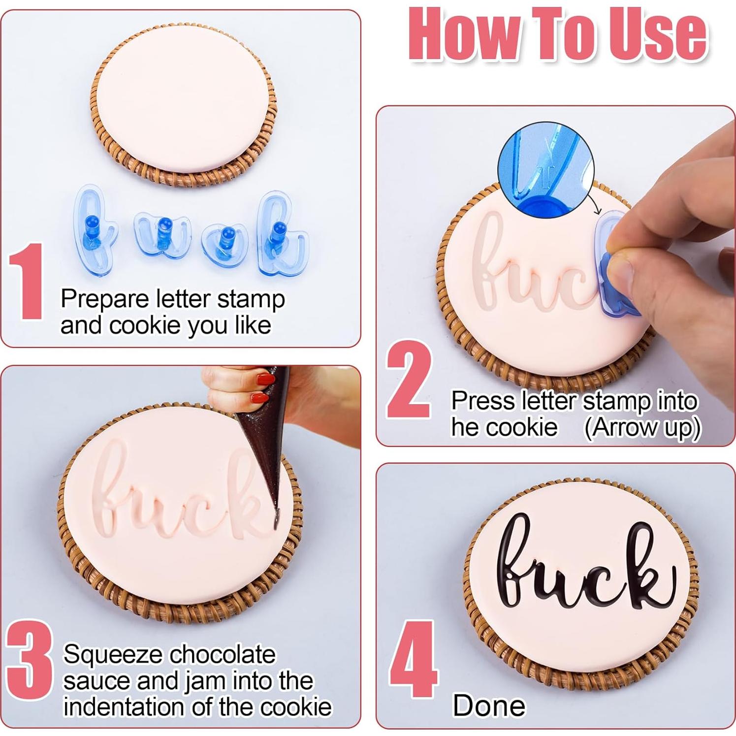 Set de 83 Sellos de Pasteles STSTR - Letras y Números Azul