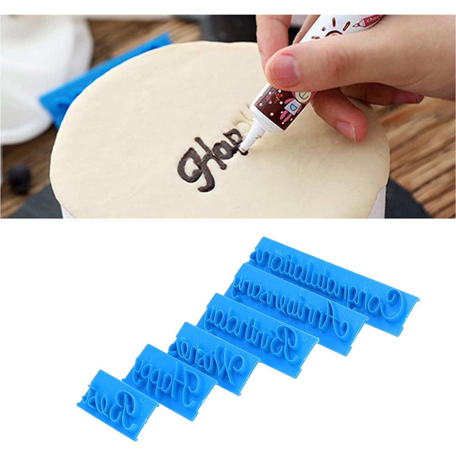 Sellos de Galletas de Alfabeto Plplaaoo - 6 Piezas para Pasteles