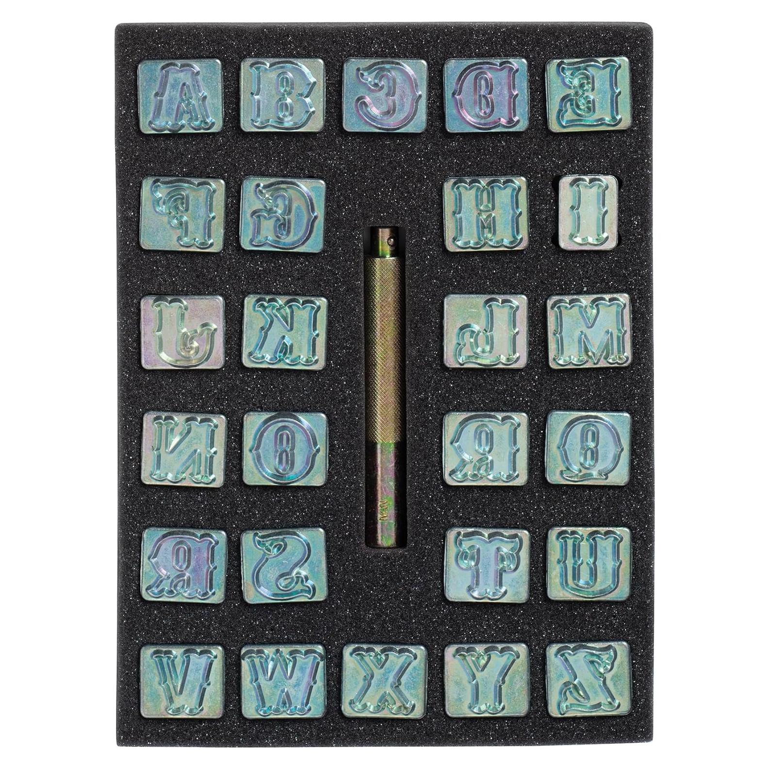 Conjunto de Sellos de Cuero Weaver Leather 19 mm Letras Mayúsculas