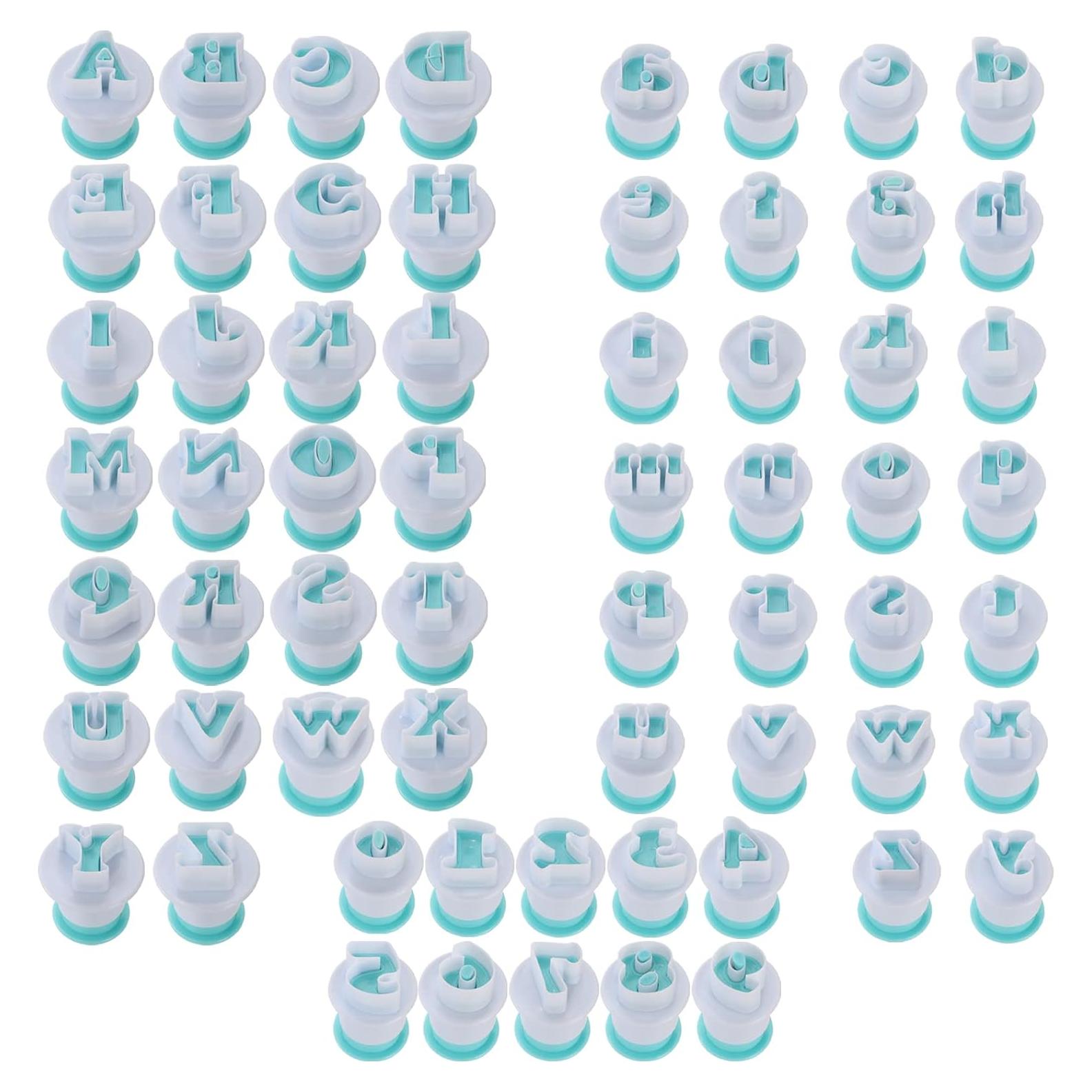 Cortadores de Letras y Números Suwimut 62 Piezas para Fondant