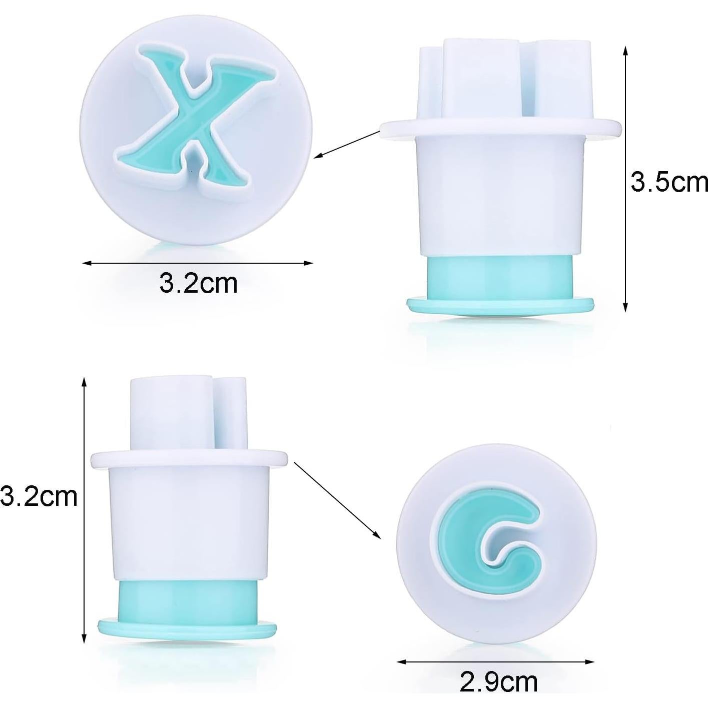 Cortadores de Letras y Números Suwimut 62 Piezas para Fondant