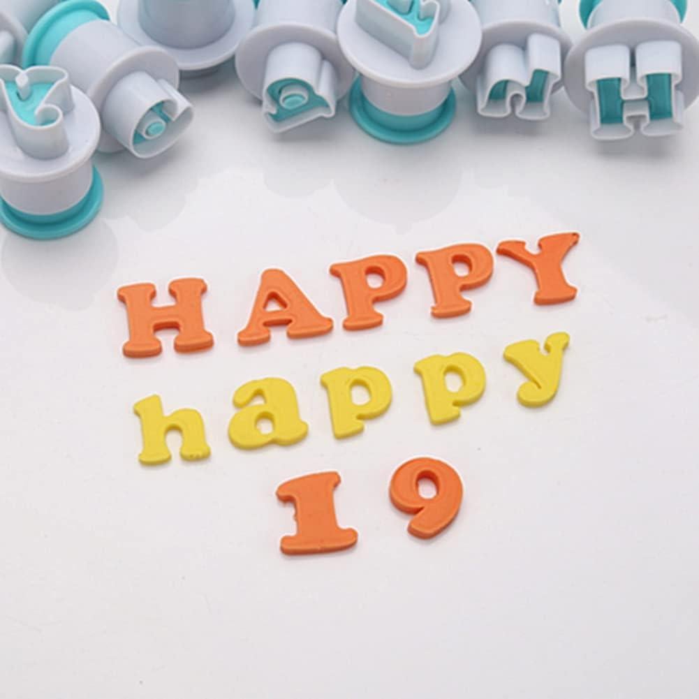 Cortadores de Letras y Números Suwimut 62 Piezas para Fondant