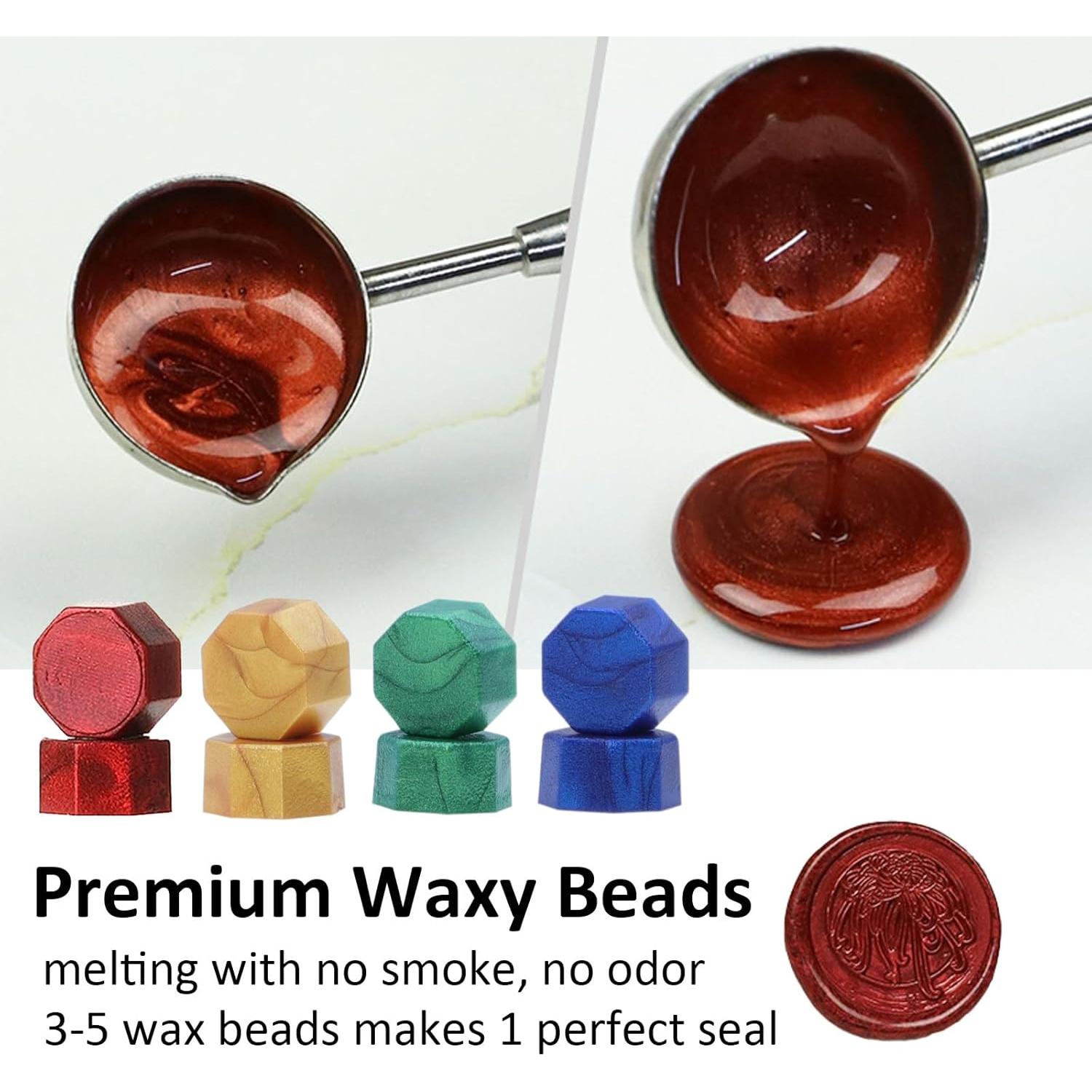 Kit de Sello de Cera Andotopee Inicial J con 200 Perlas