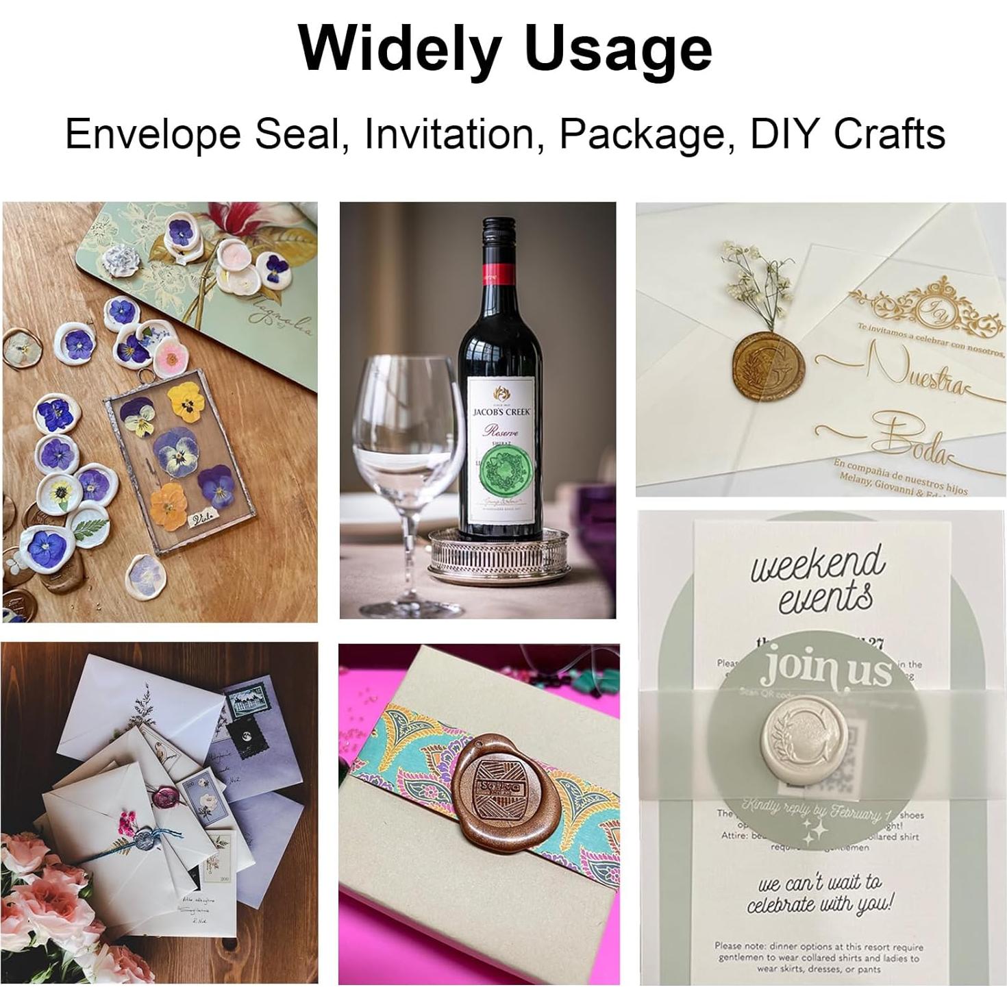 Kit de Sello de Cera Andotopee Inicial J con 200 Perlas