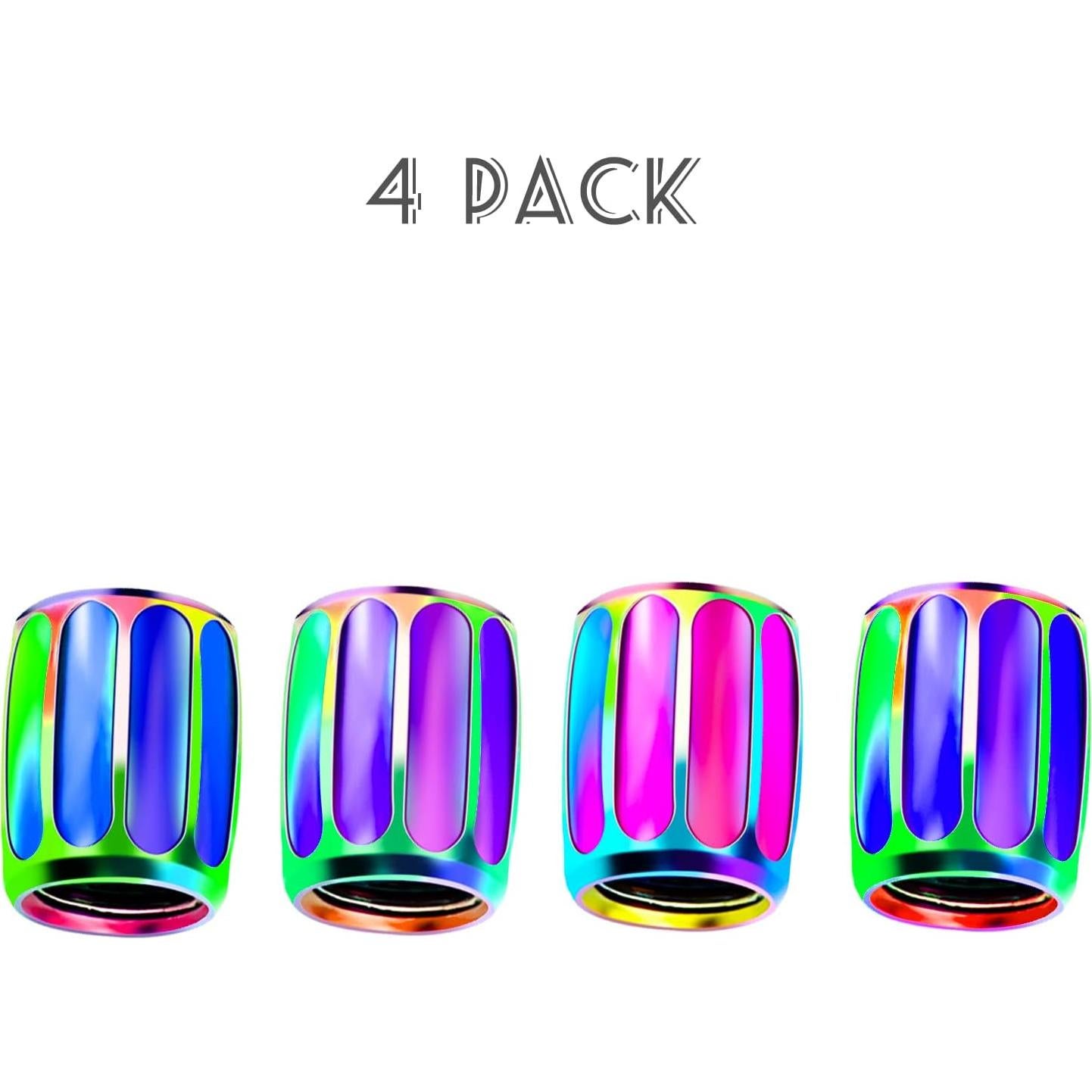 4 Tapones de Válvula de Neumático AVERZELLA Hexagonales Coloridos