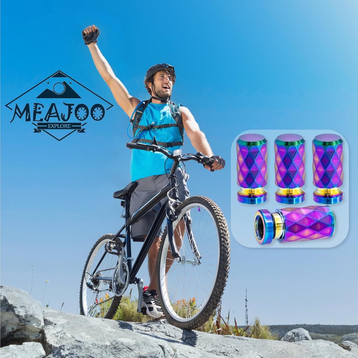 4 Tapones de Válvula de Neumático MEAJOO Coloridos 20mm