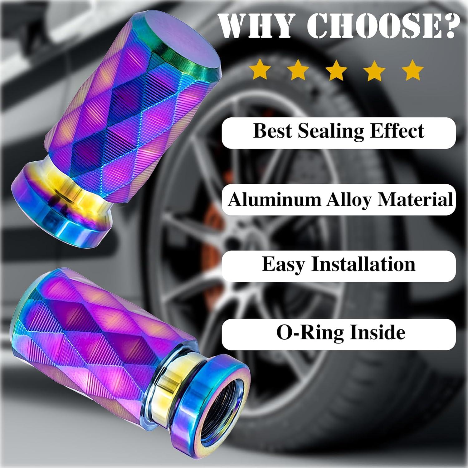 4 Tapones de Válvula de Neumático MEAJOO Coloridos 20mm