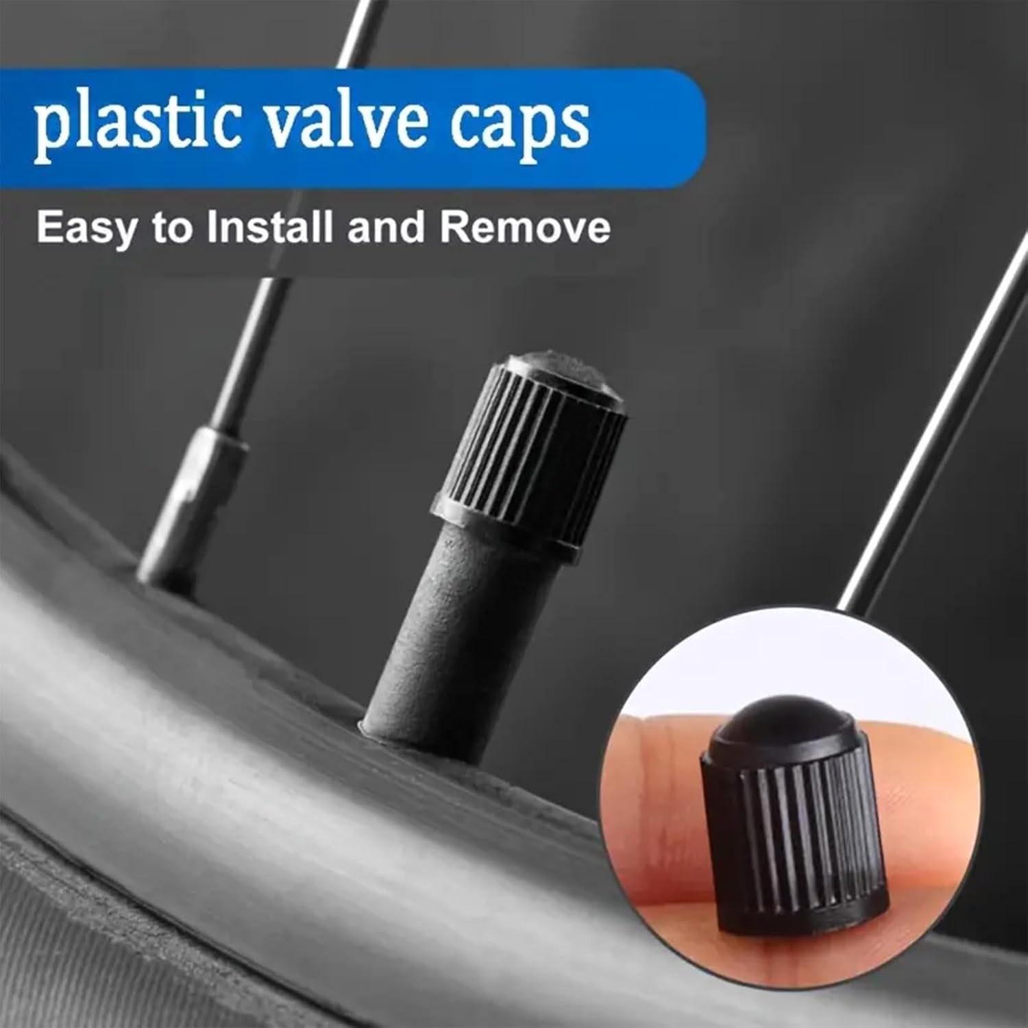 Paquete de 10 Tapas de Válvula de Neumático TPMSCENTER Negro