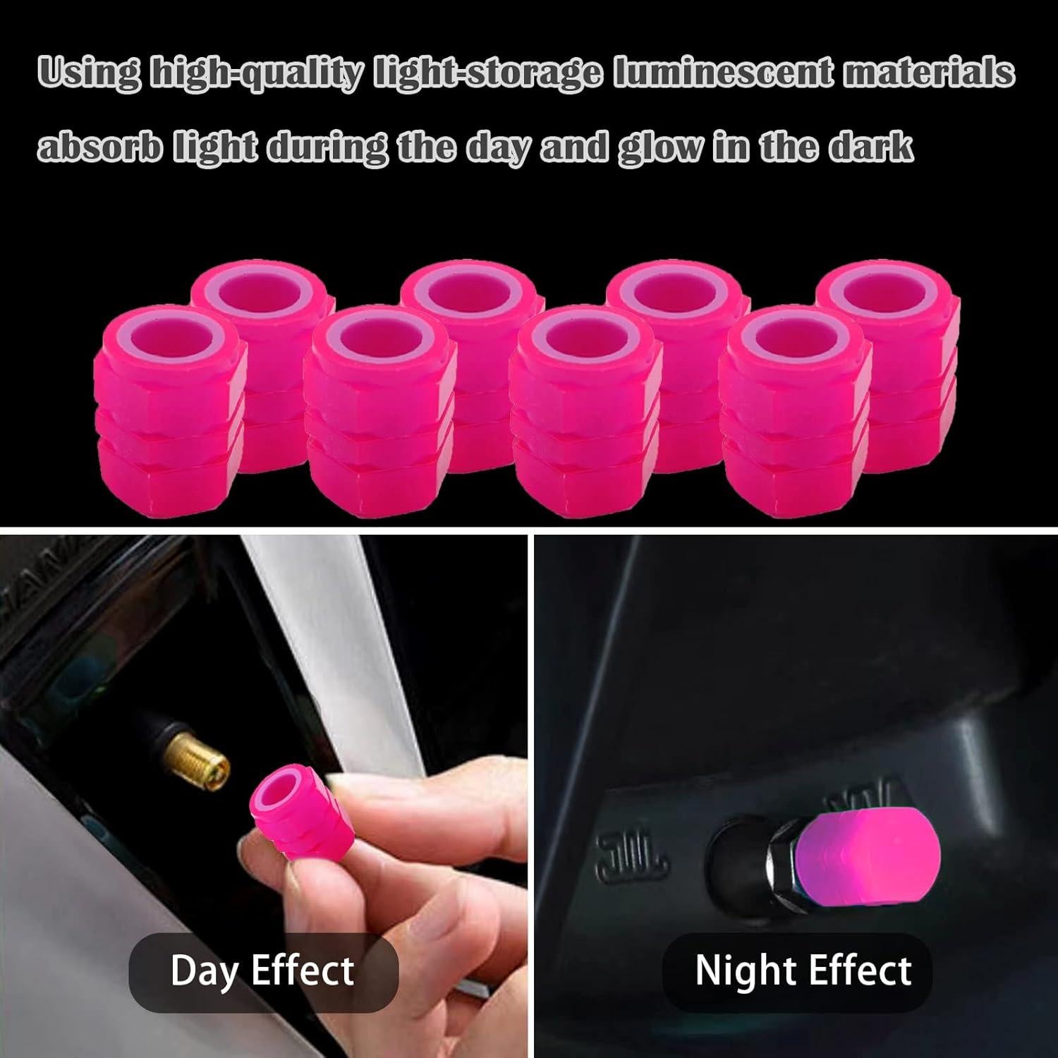 8 Tapones de Válvula de Neumático OSIFIT Luminosa Rosa