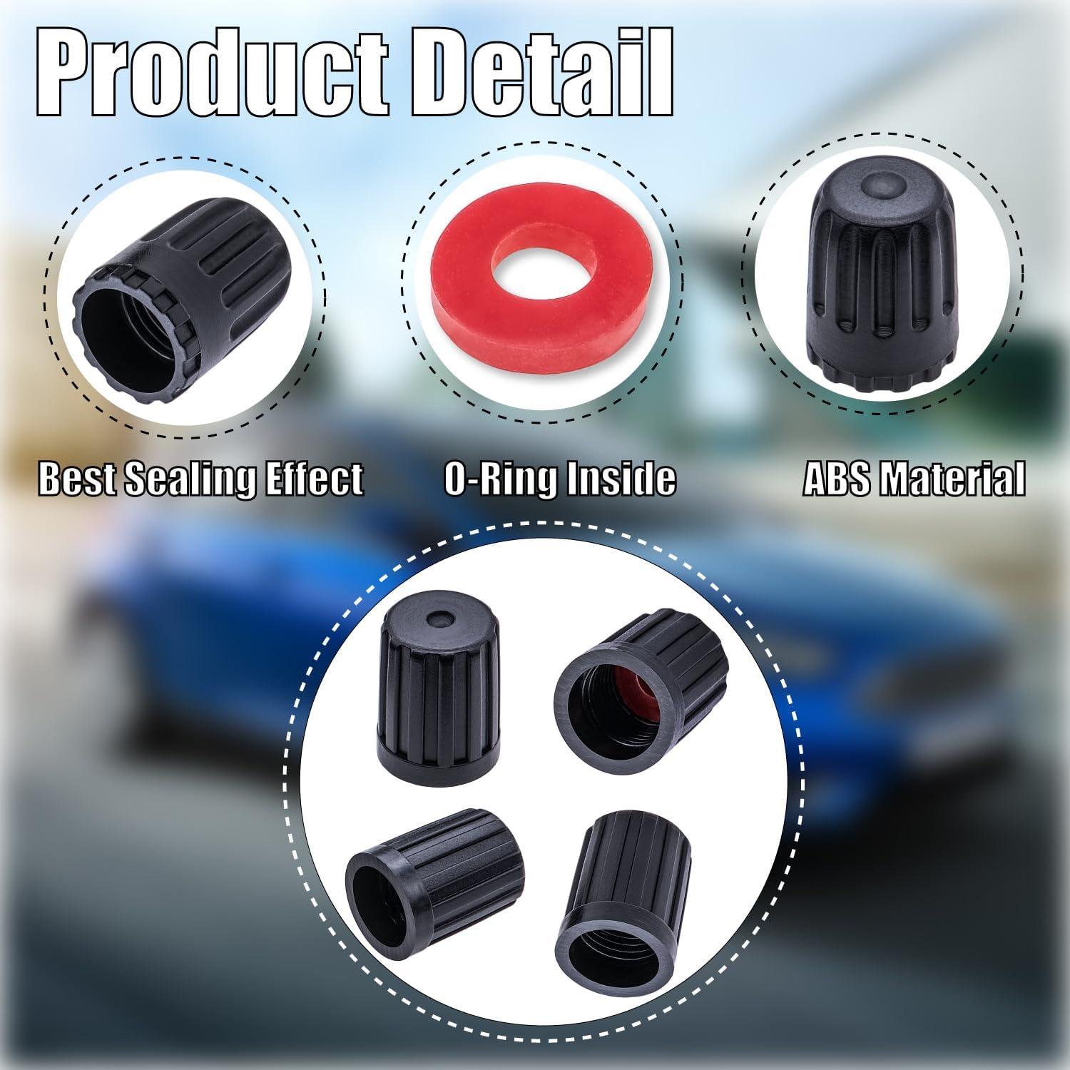 10 Tapones de Válvula de Neumático MEAJOO con Sello O-Ring