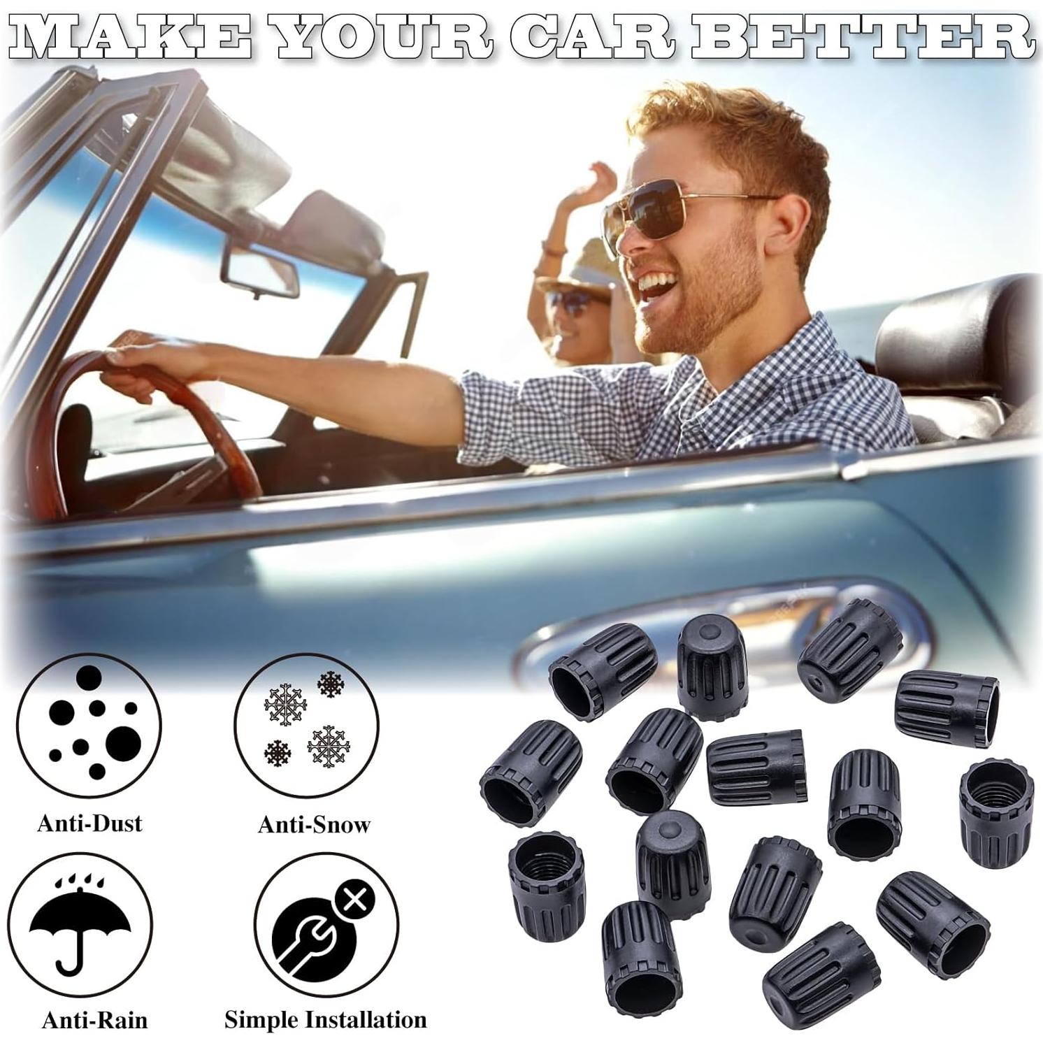 10 Tapones de Válvula de Neumático MEAJOO con Sello O-Ring