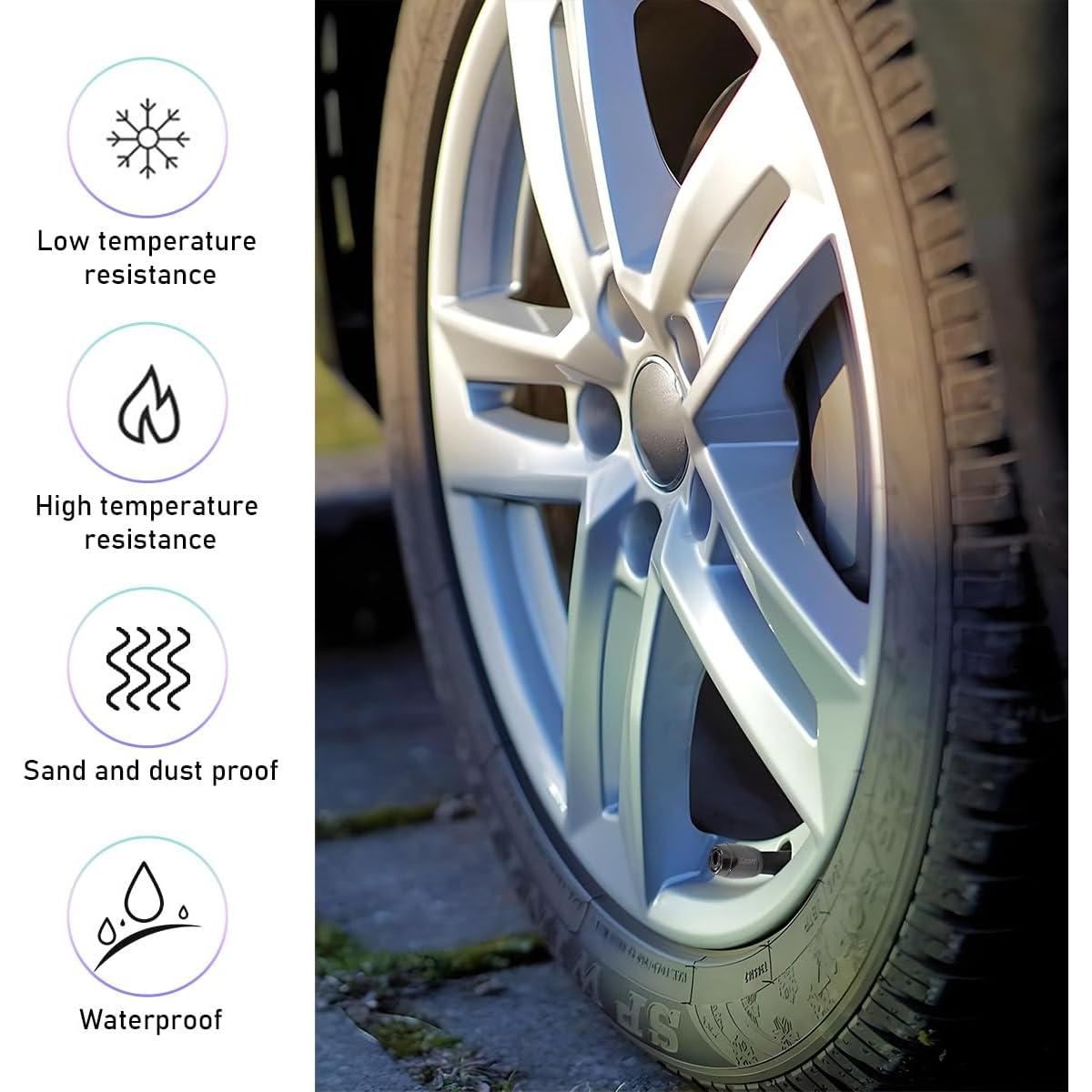 4 Tapones de Válvula de Neumático Gasedin con Bloqueo Negro