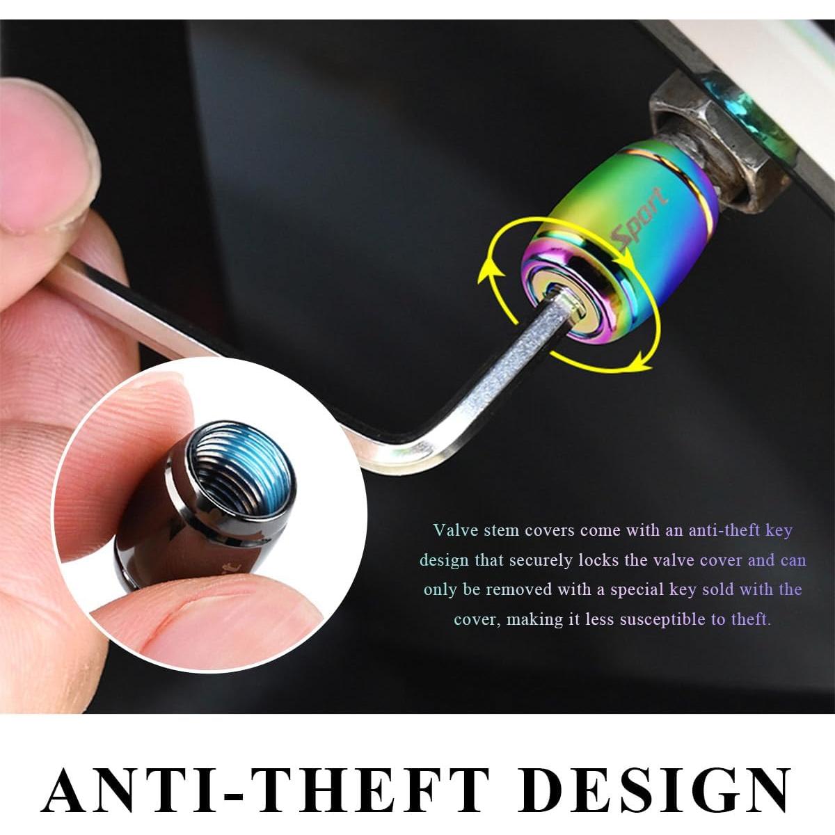 4 Tapones de Válvula de Neumático Gasedin con Bloqueo Negro