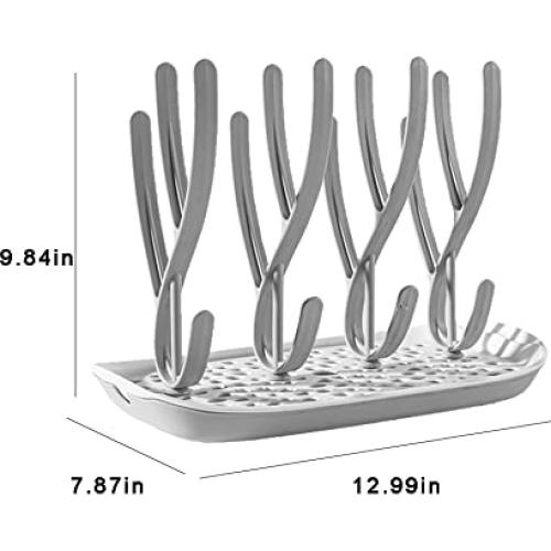 Estante para Secar Biberones PandaEar - Gris, Portátil, BPA Free