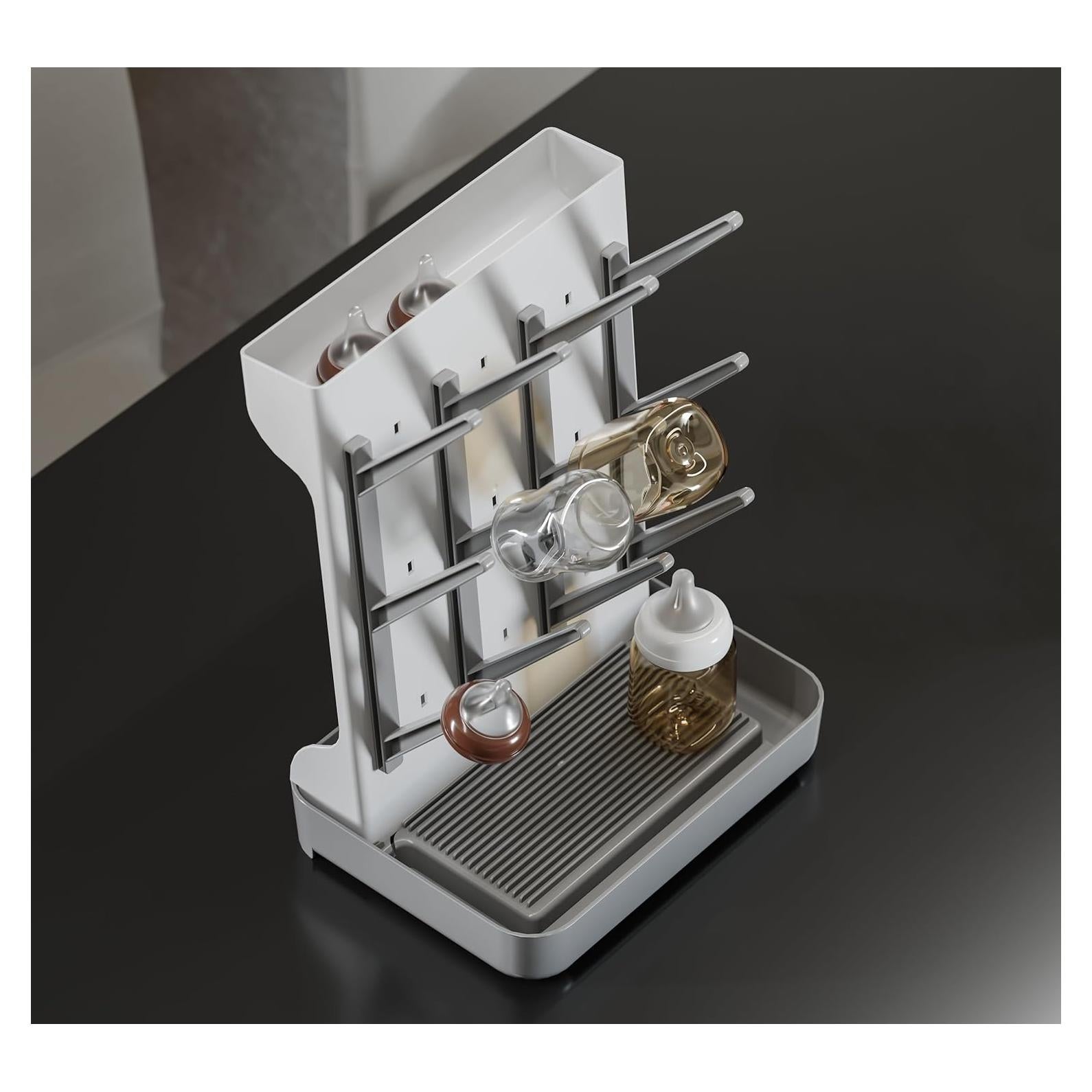 Soporte de Secado de Biberones IEEK - Vertical, Ahorra Espacio, 12 Picos