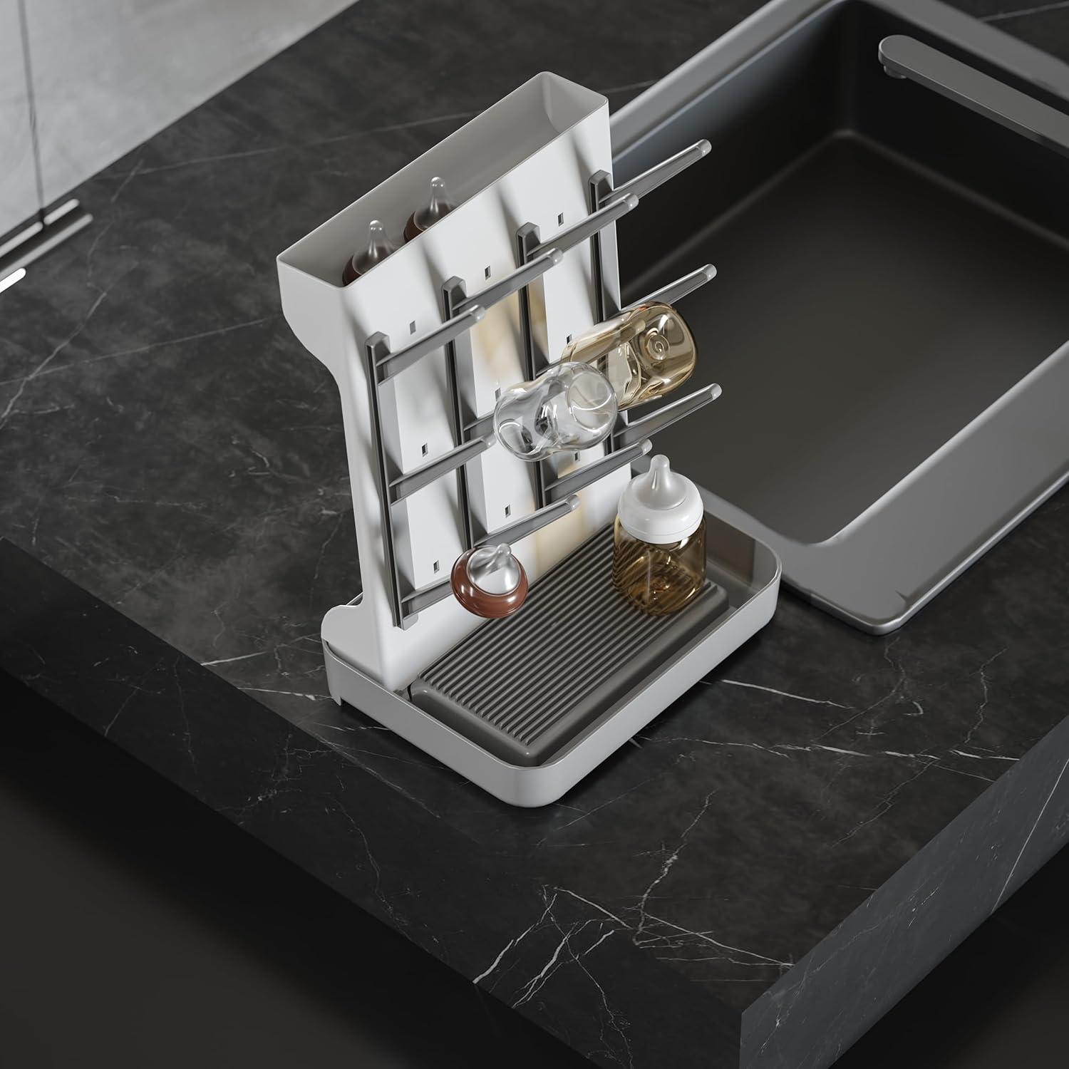 Soporte de Secado de Biberones IEEK - Vertical, Ahorra Espacio, 12 Picos