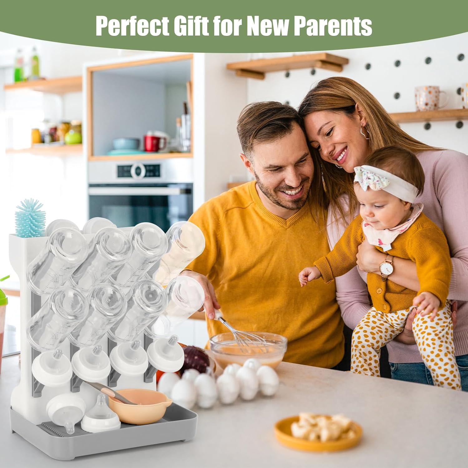 Organizador de Secado de Biberones Flysich Gris 12 Biberones