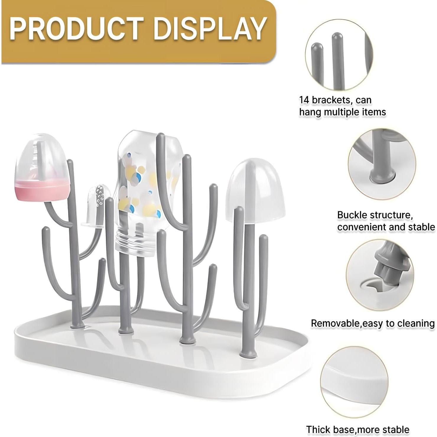 Soporte para Secado de Biberones Qiifaiikooii Desmontable 14 Soportes