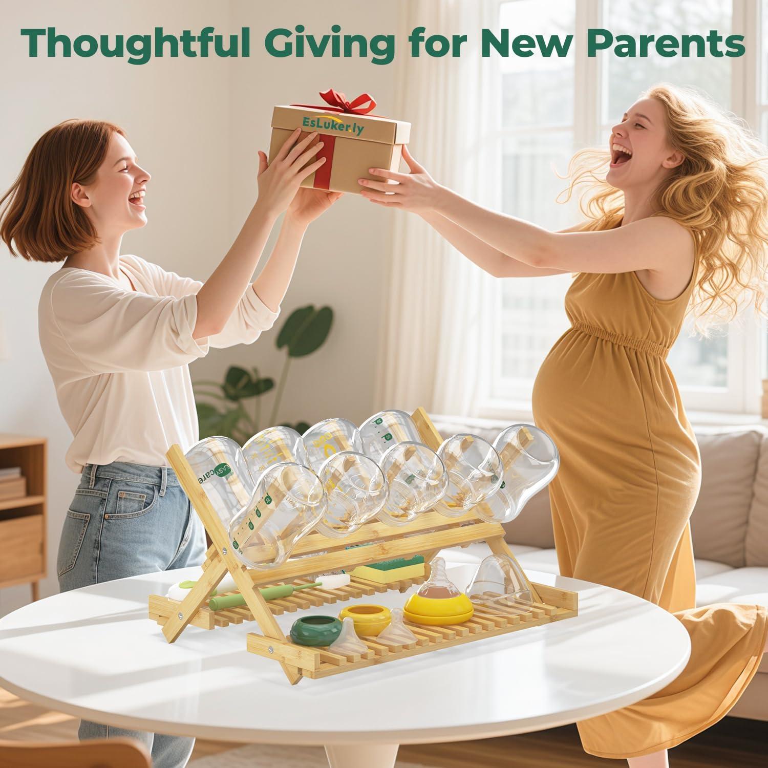 Soporte para Secado de Biberones EsLuker.ly de Bambú Plegable